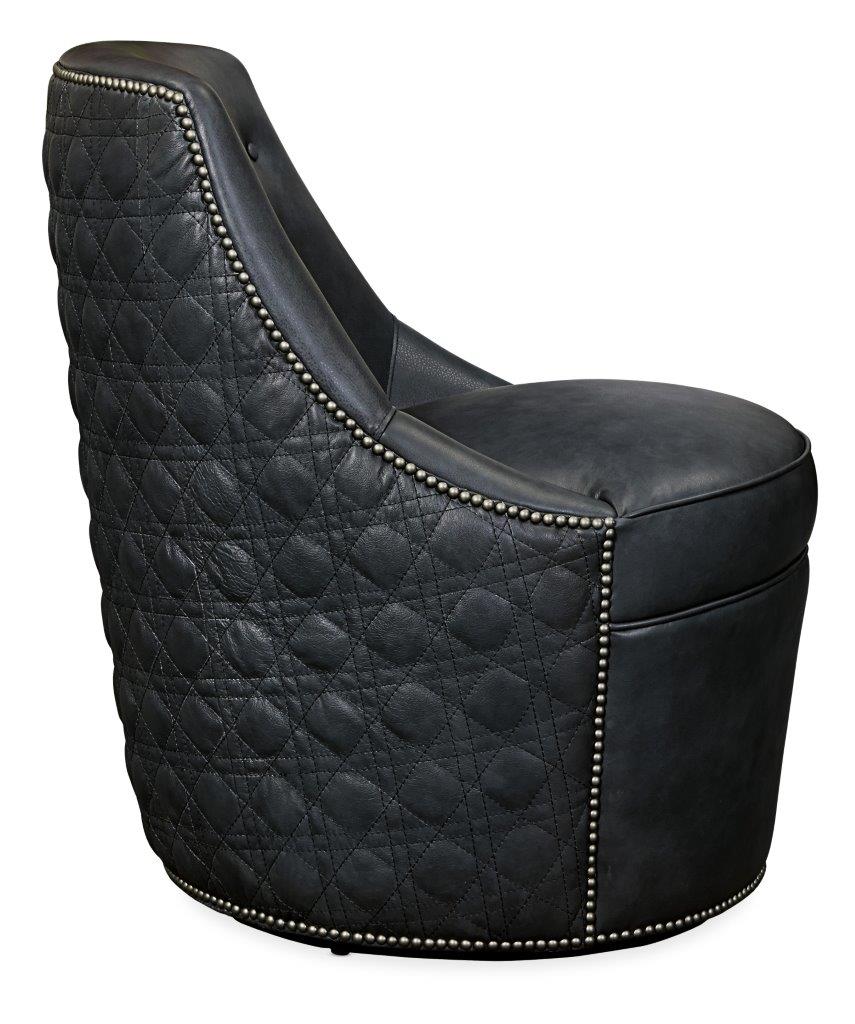 Segura Blue Leather Swivel Accent Chair 1stopbedrooms