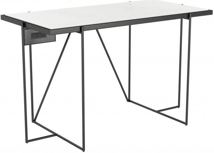 Winslett White And Matte Black Desk 1stopbedrooms