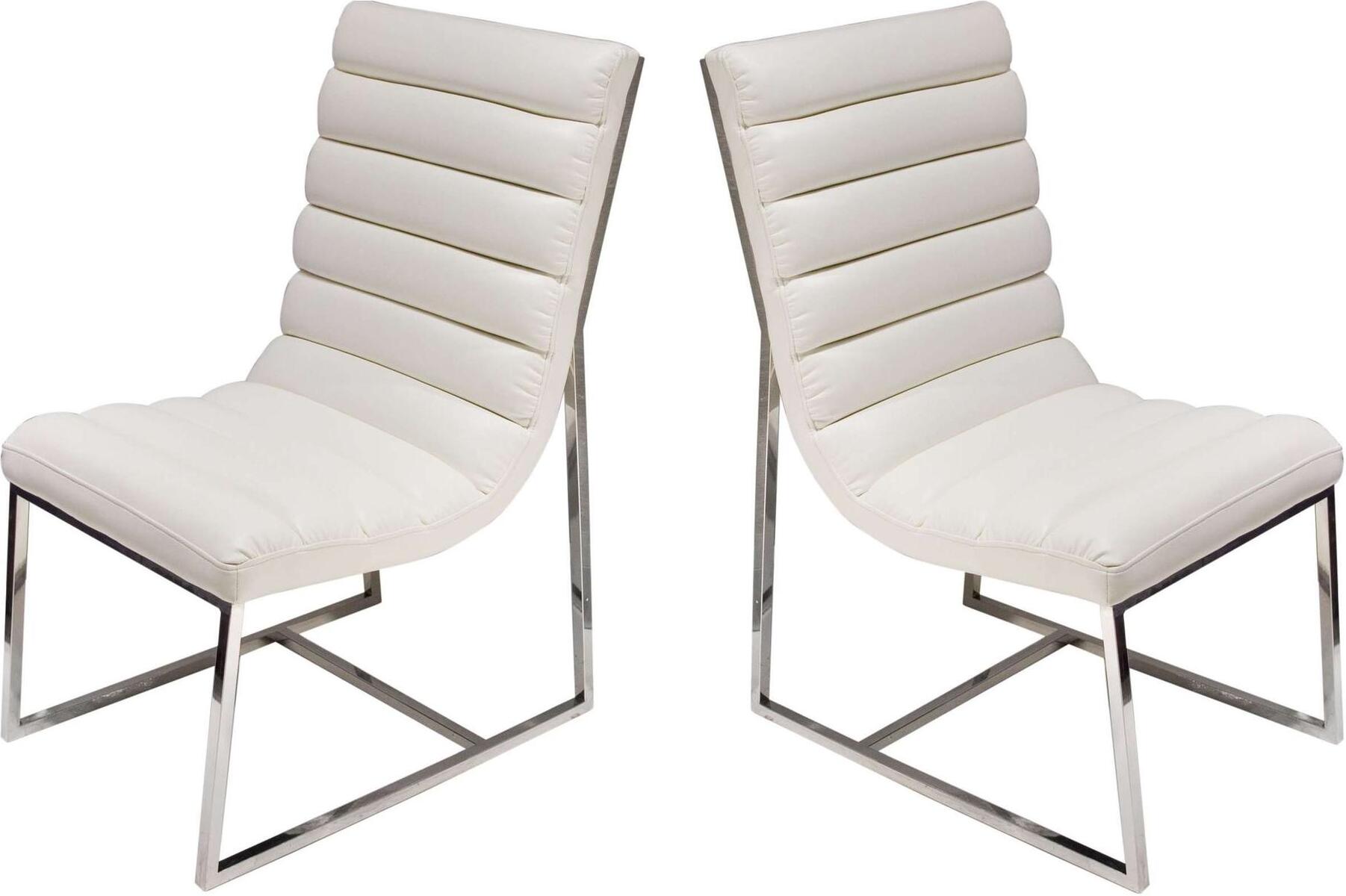 white bonded leather dining chairs