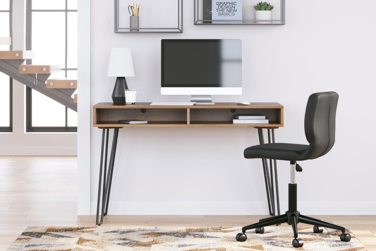 Strumford Brown And Black 48" Home Office Set - 1StopBedrooms