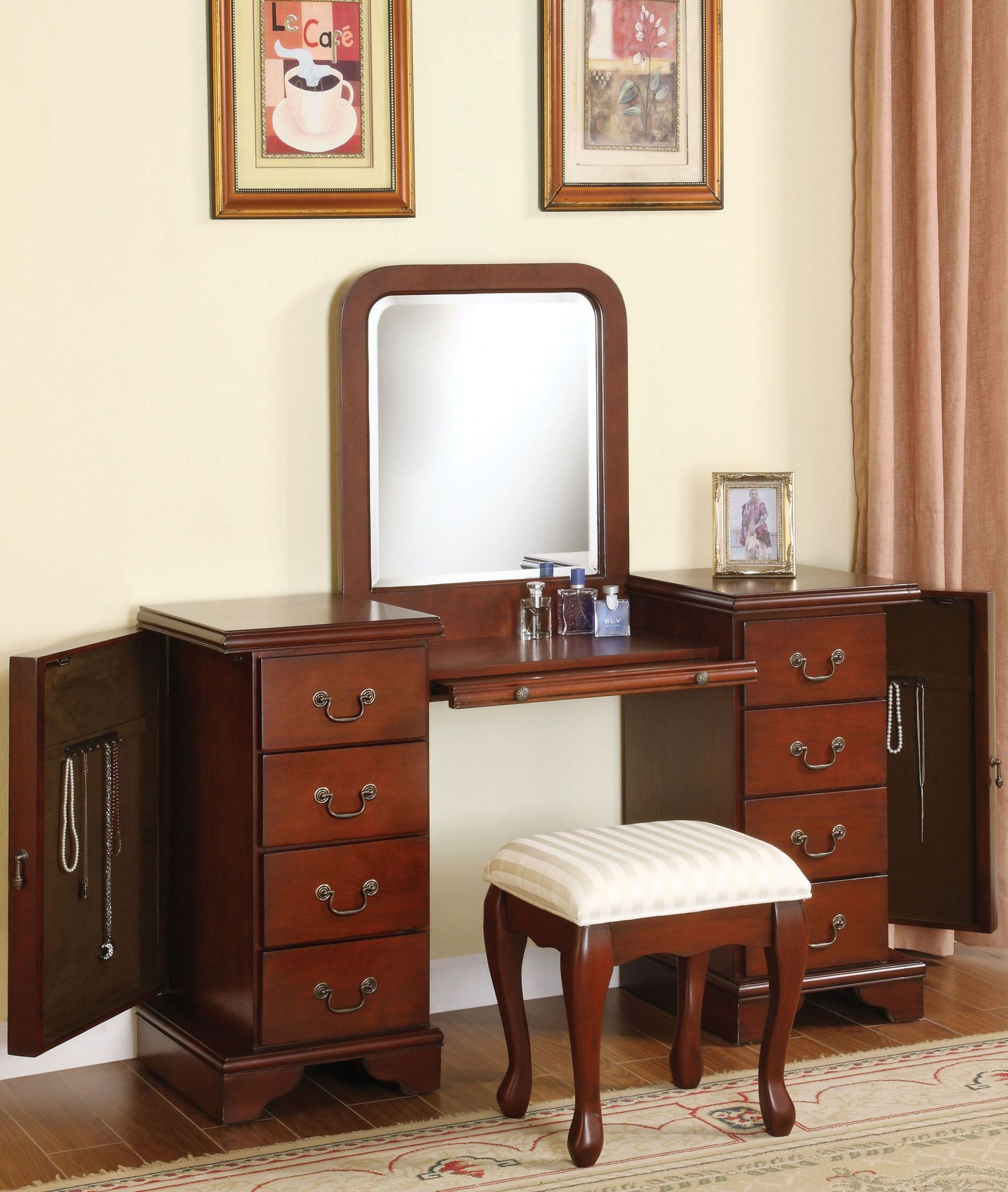 Louis Philippe Brown Vanity Mirror 1stopbedrooms