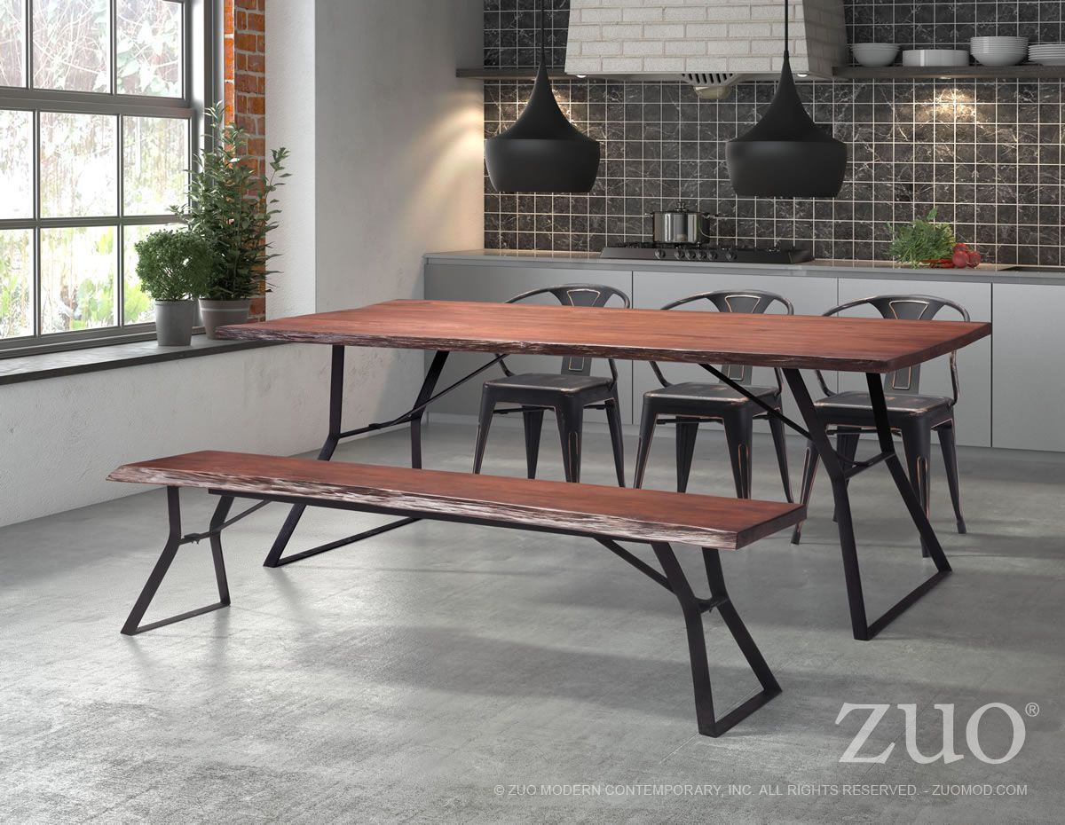 Omaha Distressed Cherry Oak Dining Table - 1StopBedrooms.