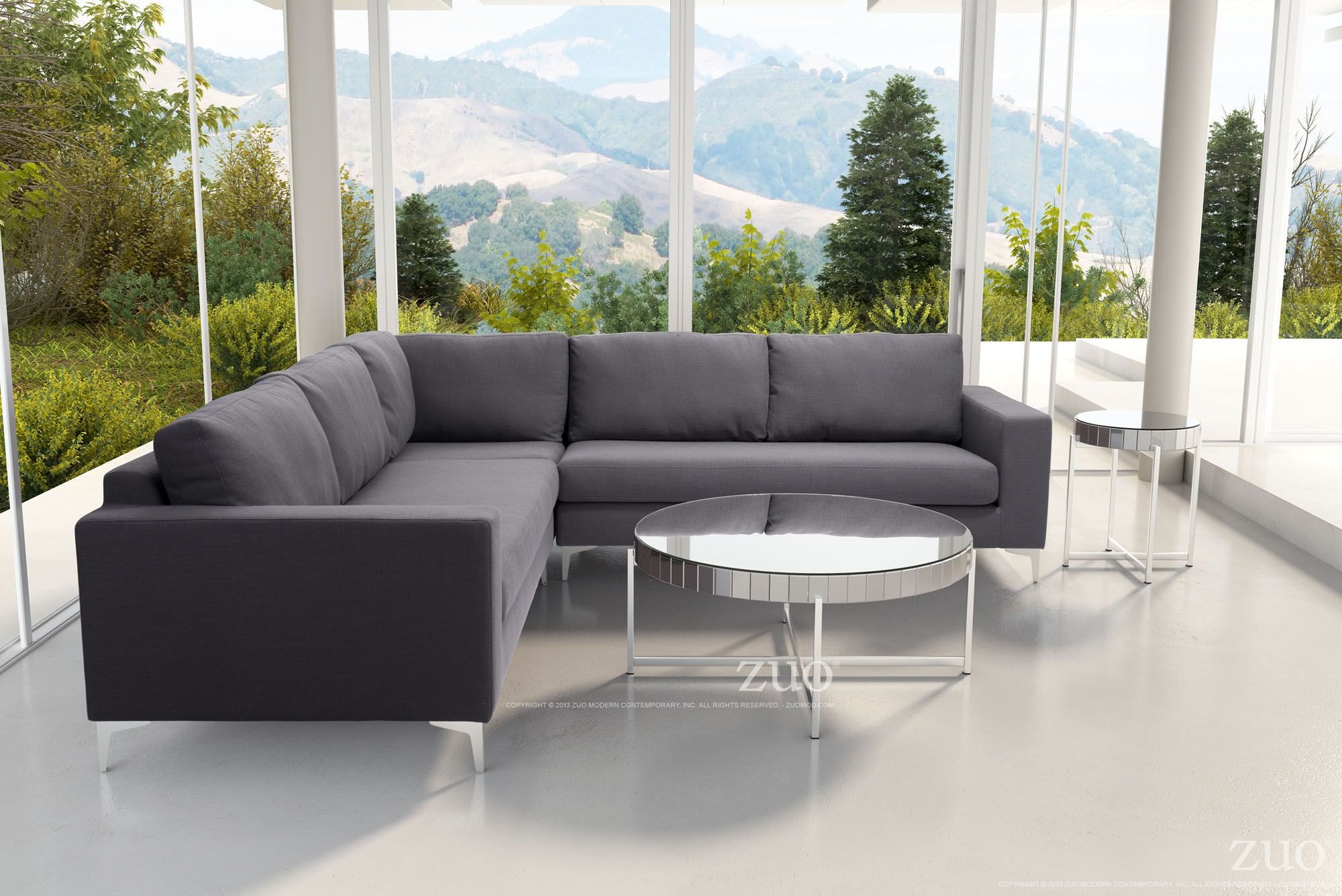 Zuo Modern Ruskin Charcoal Gray Sectional Collection 5 Ruskin Charcoal Gray Sectional Media Gallery