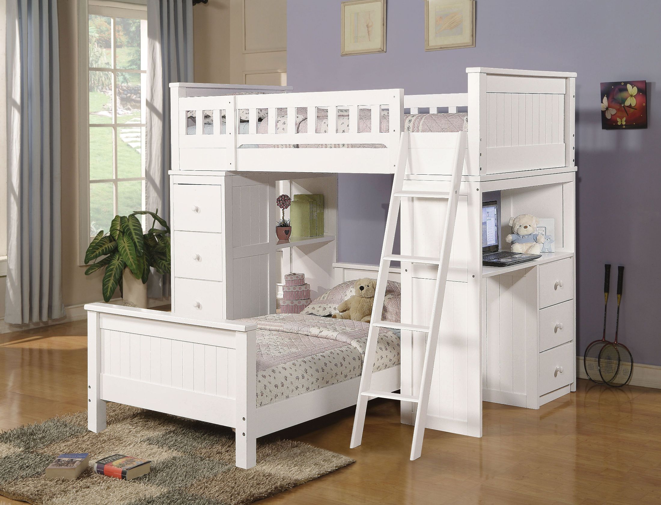 acme willoughby white loft bed
