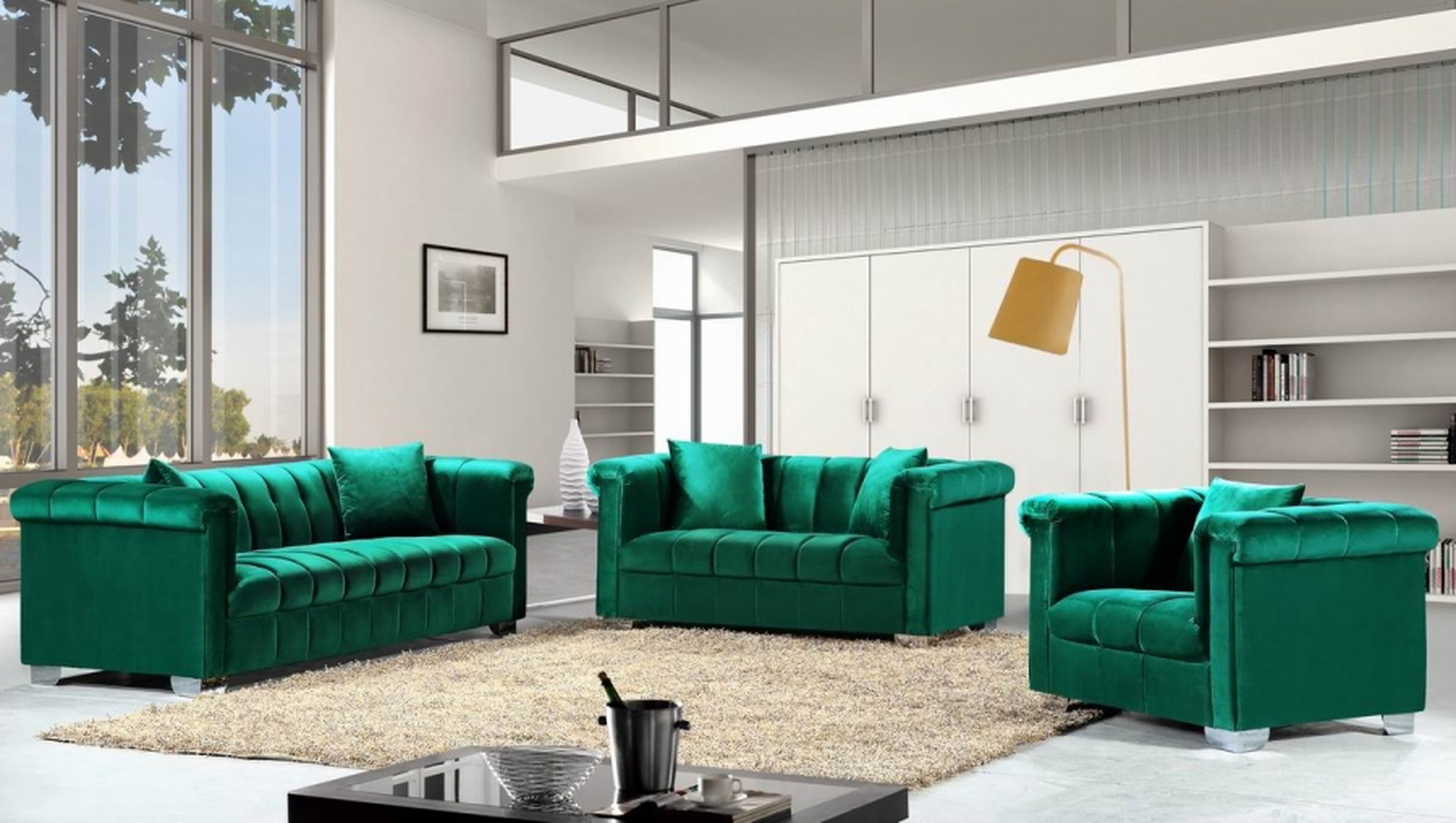 Meridian Kayla 2 Piece Living Room Set In Green Furniture Plus