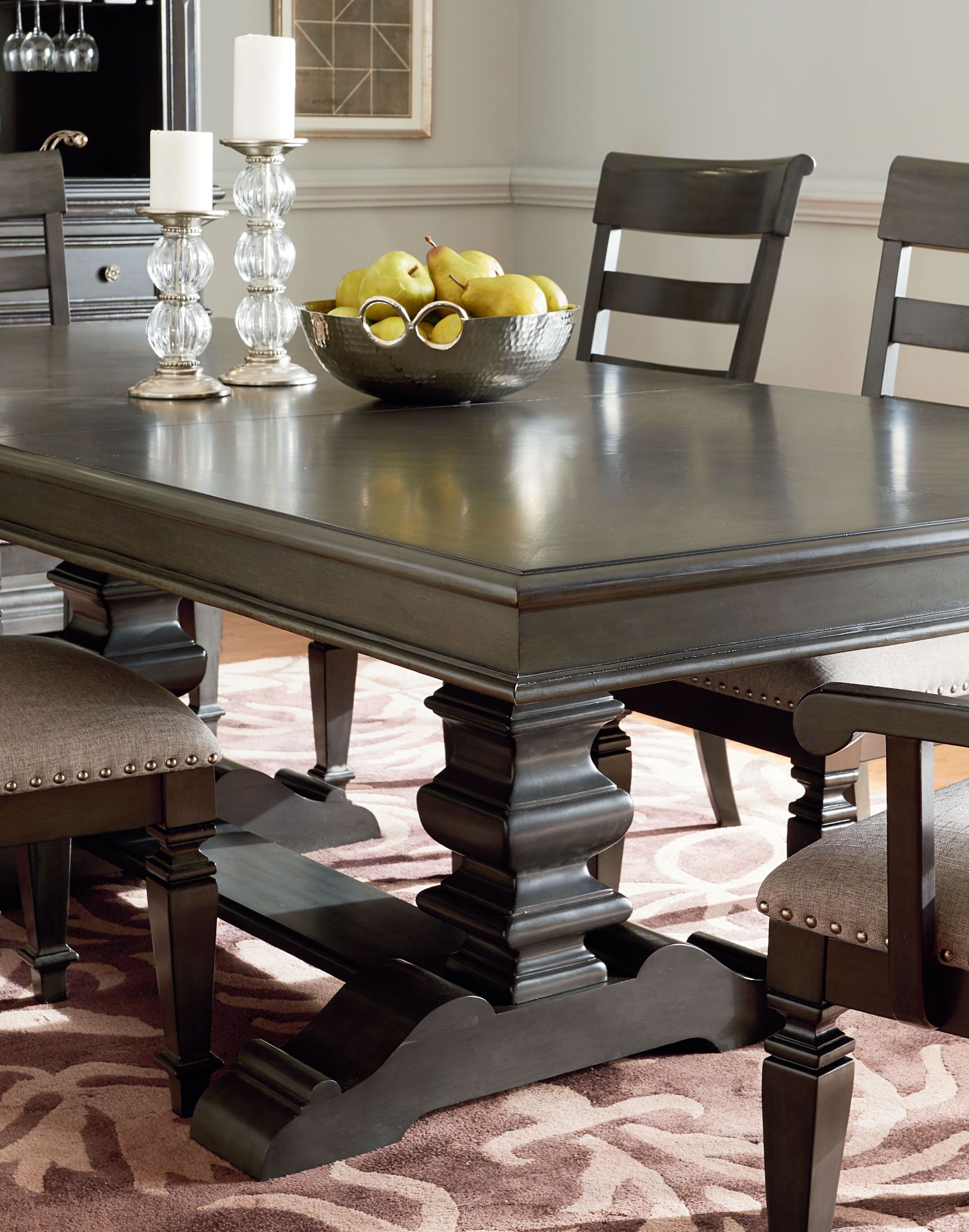 Standard Furniture Garrison Burnished Grey Extendable Trestle Dining Garrison Burnished Grey Extendable Trestle Dining Table A Gallery 2
