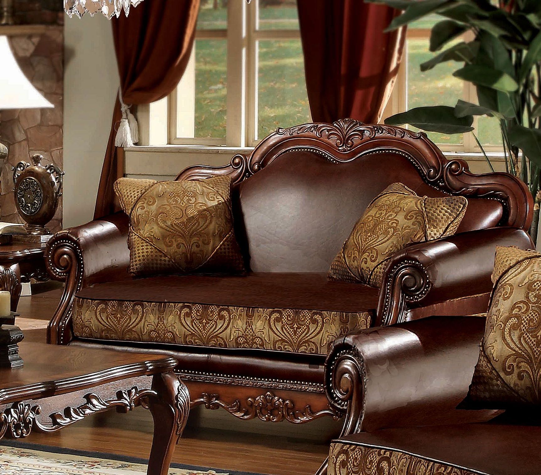 Dresden Brown Chenille Living Room Set 1StopBedrooms.