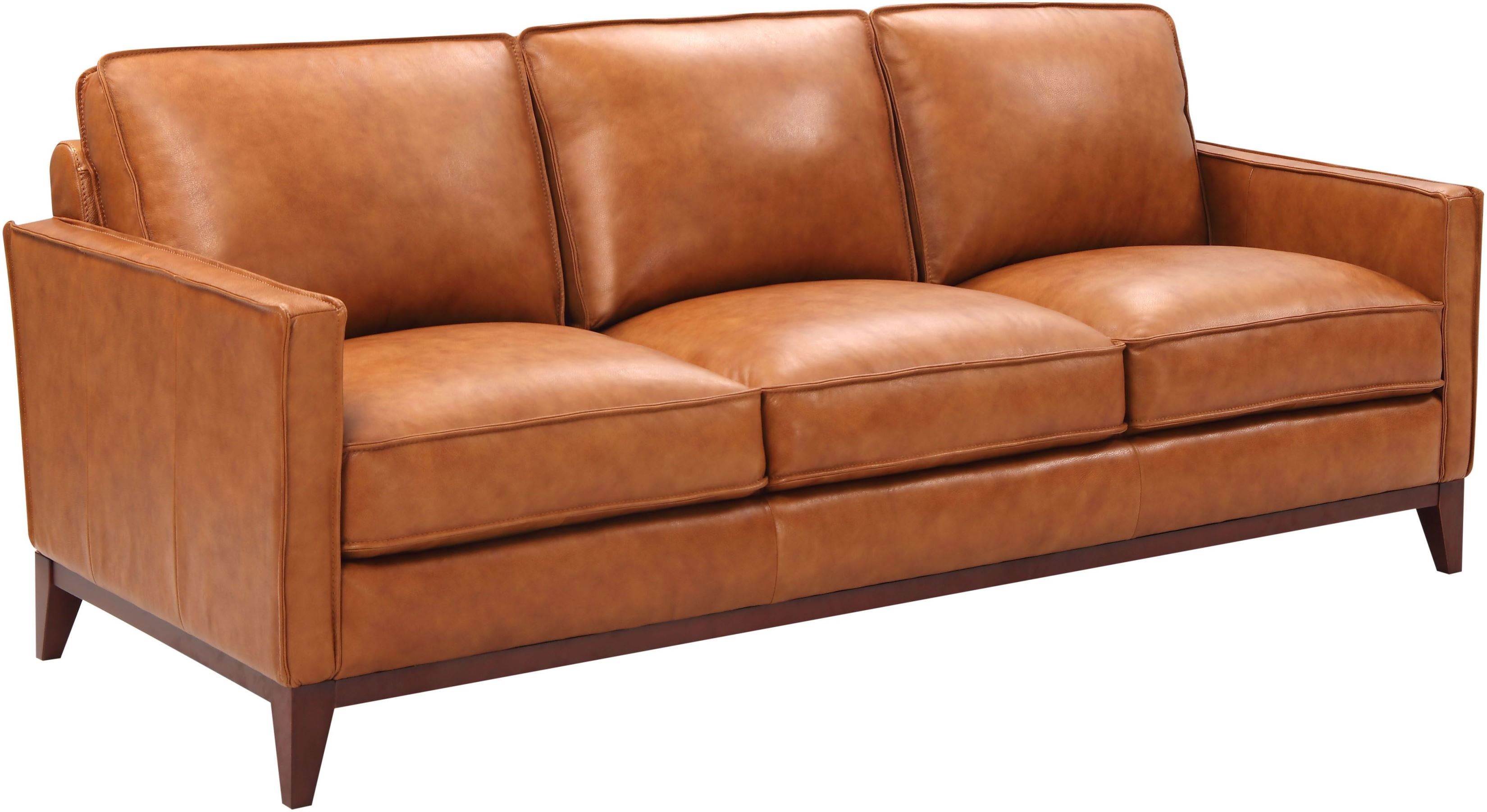 Newport Camel Leather Sofa 1StopBedrooms.