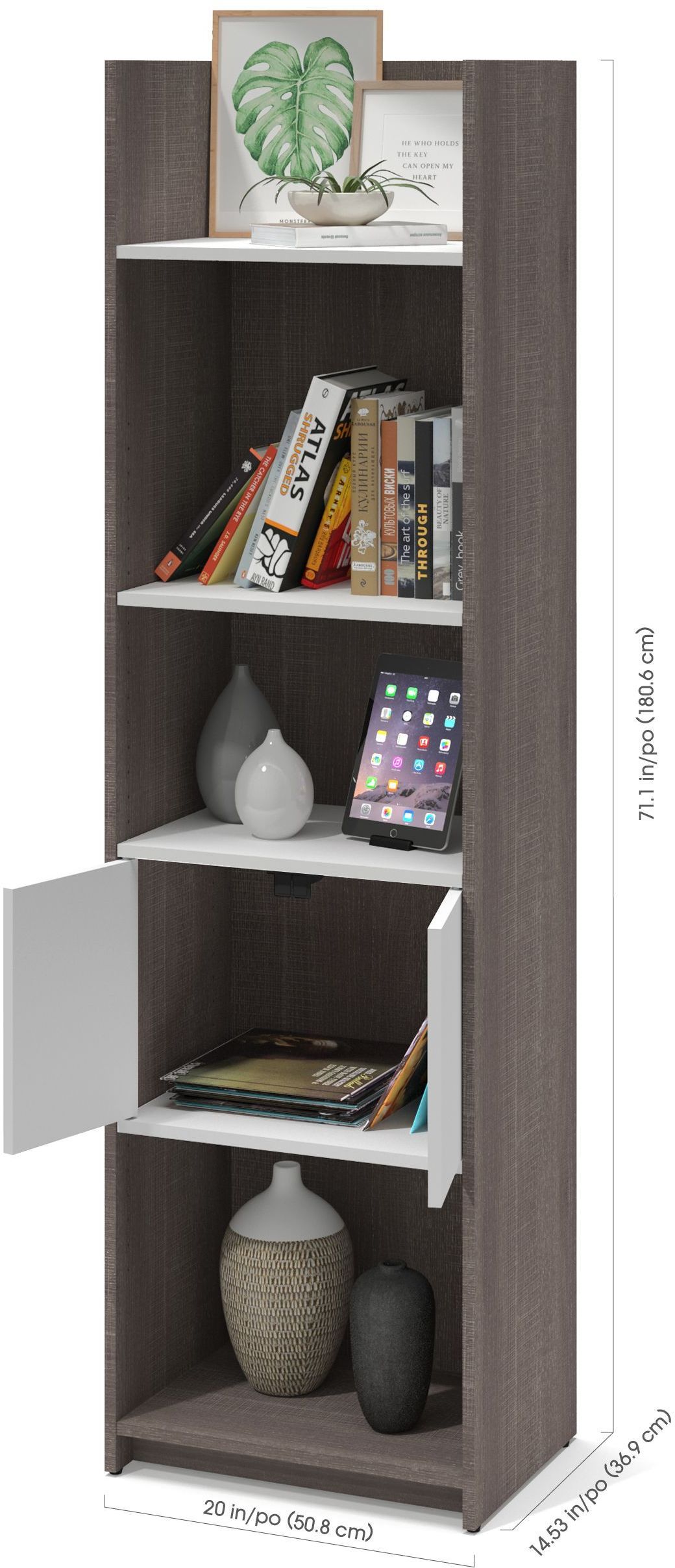 Small Space Bark Gray And White Sliding Computer Desk With