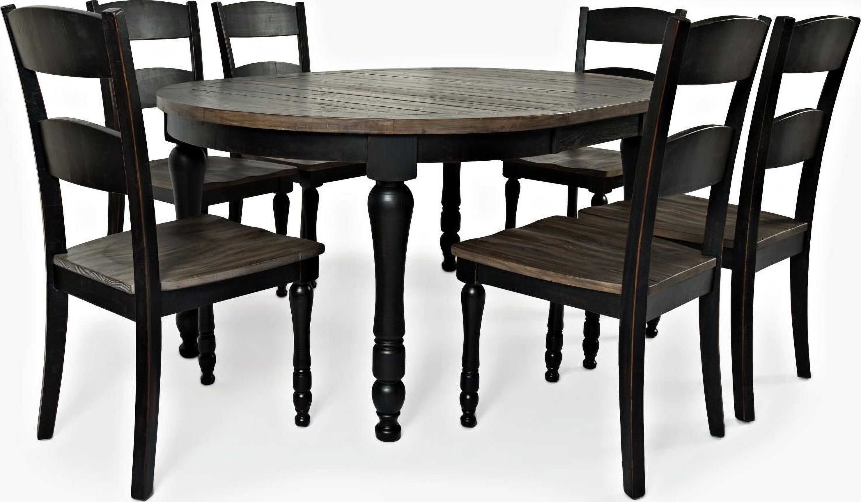 Madison County Vintage Black Extendable Round Dining Table 1StopBedrooms.