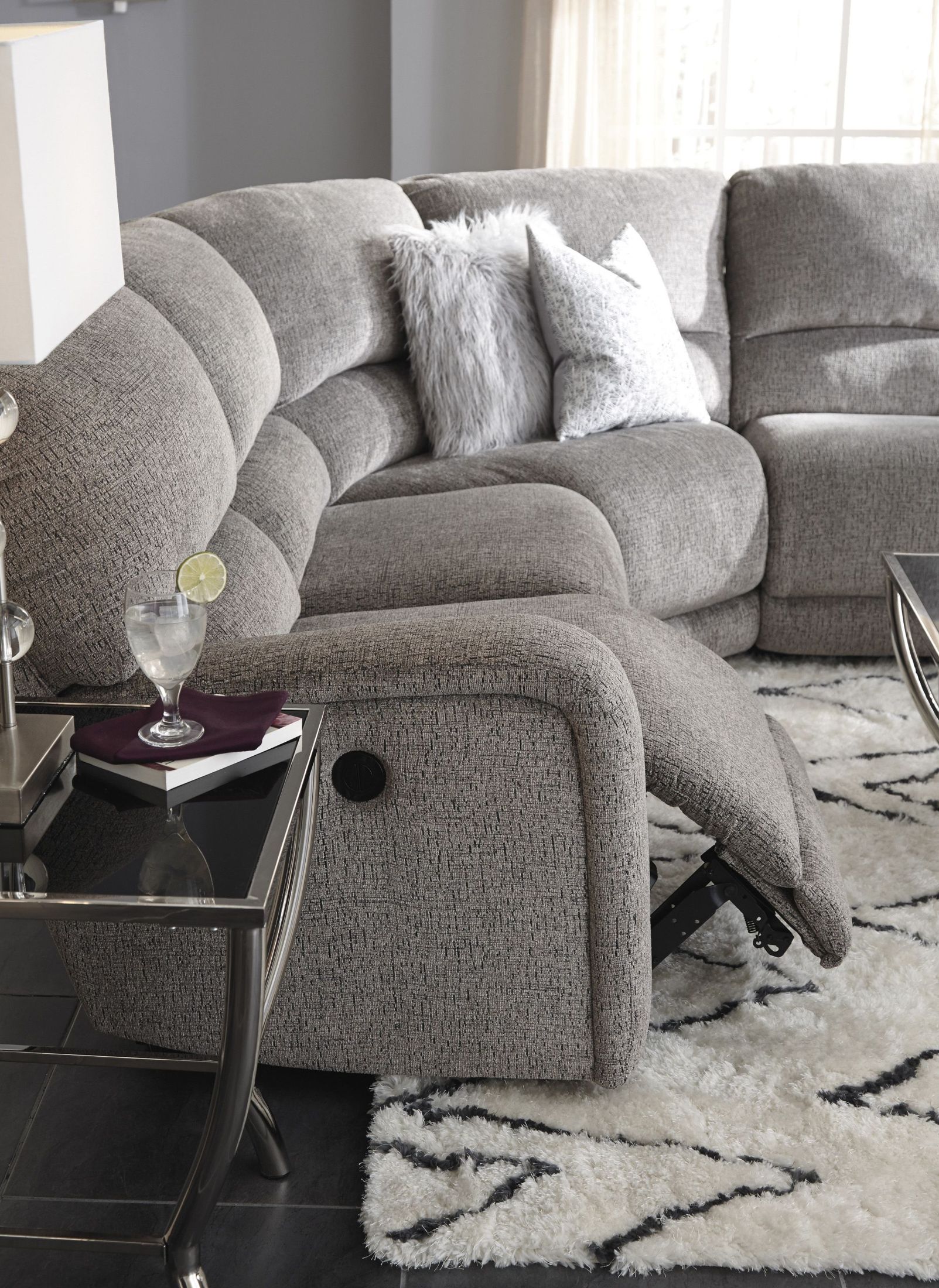 commix down filled overstuffed 4 piece sectional sofa set white on Pittsfield Fossil Laf Power Reclining Sectional 1stopbedrooms