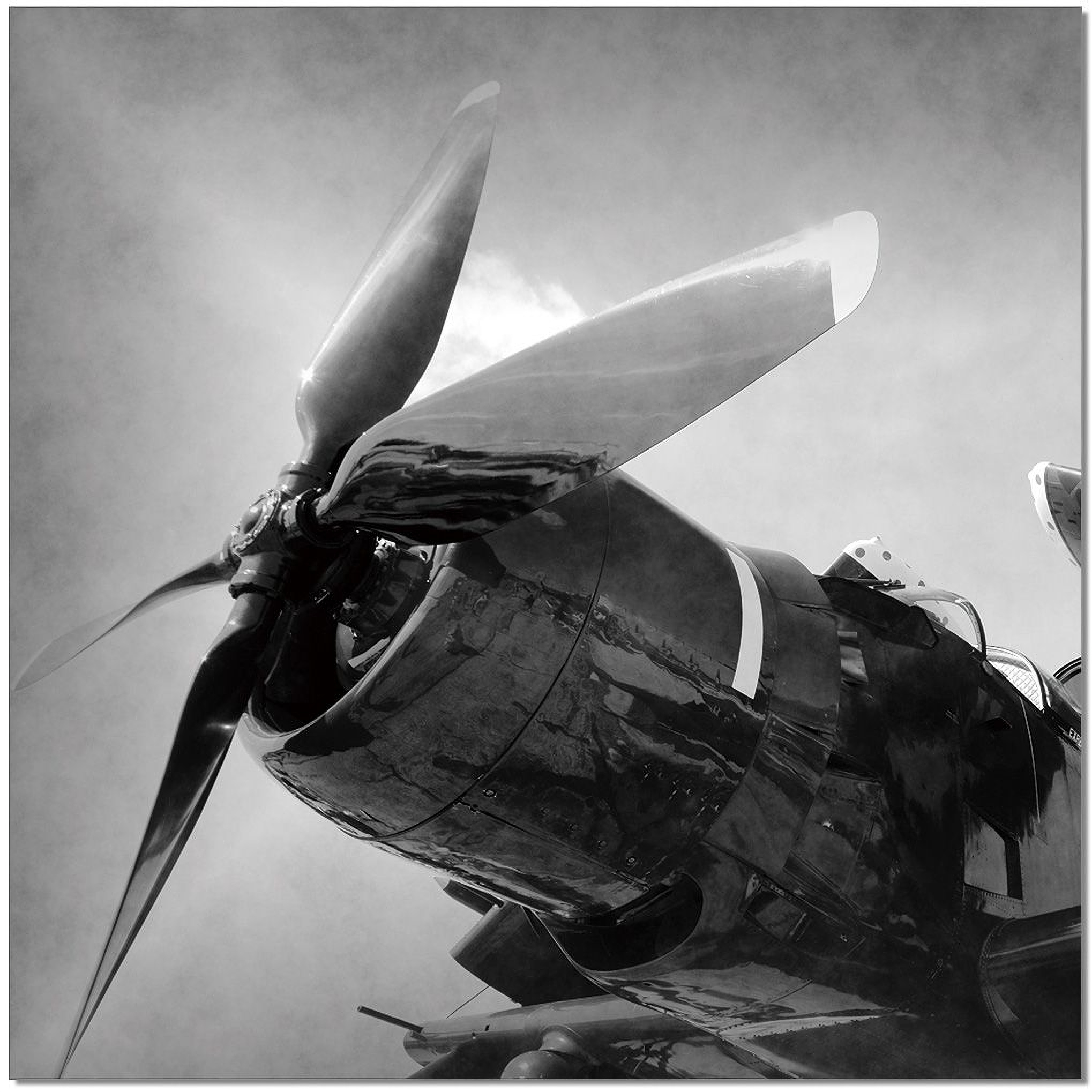 Black and White Aircraft Rotor Wall Art 1StopBedrooms.