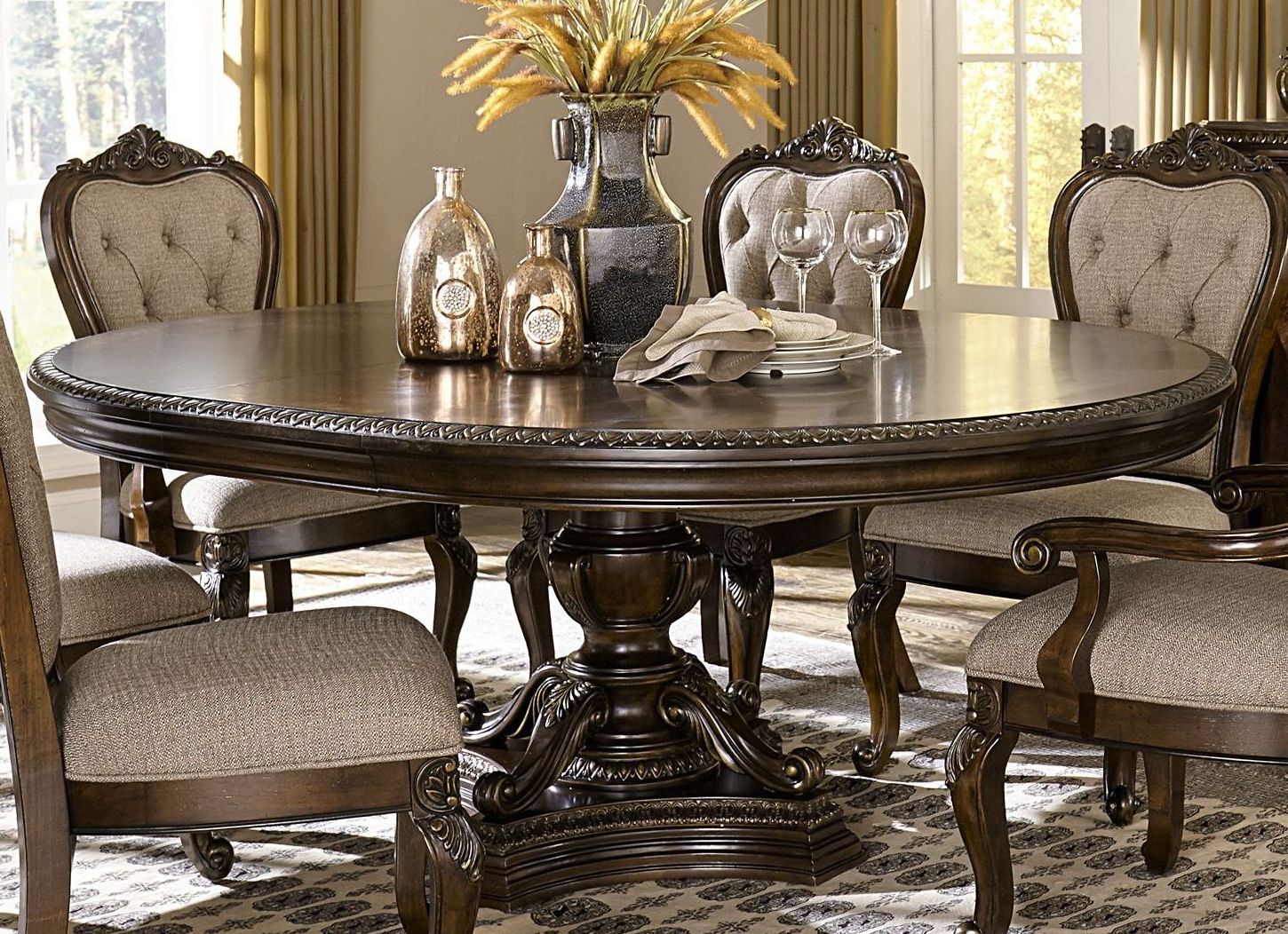 Bonaventure Park Cherry Extendable Dining Room Set 1stopbedrooms
