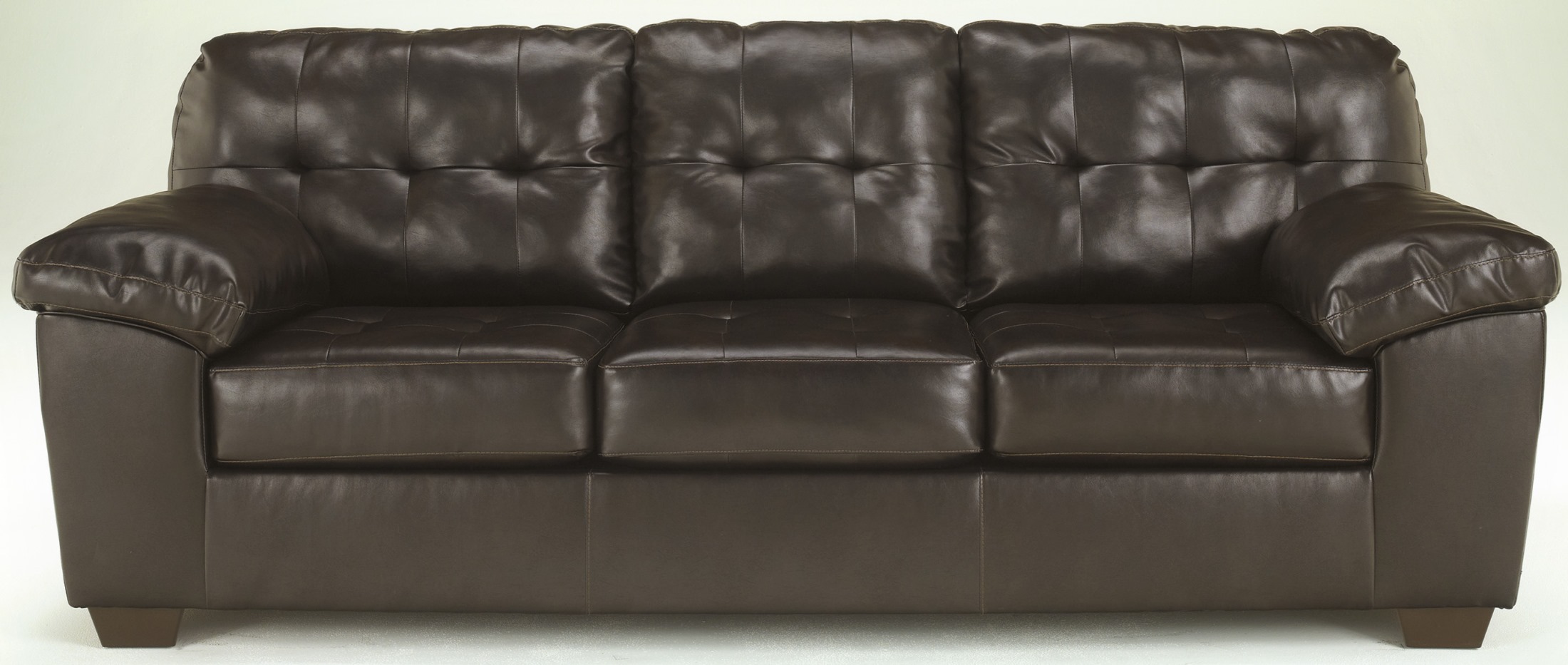 Alliston DuraBlend Chocolate Stationary Sofa 1StopBedrooms.