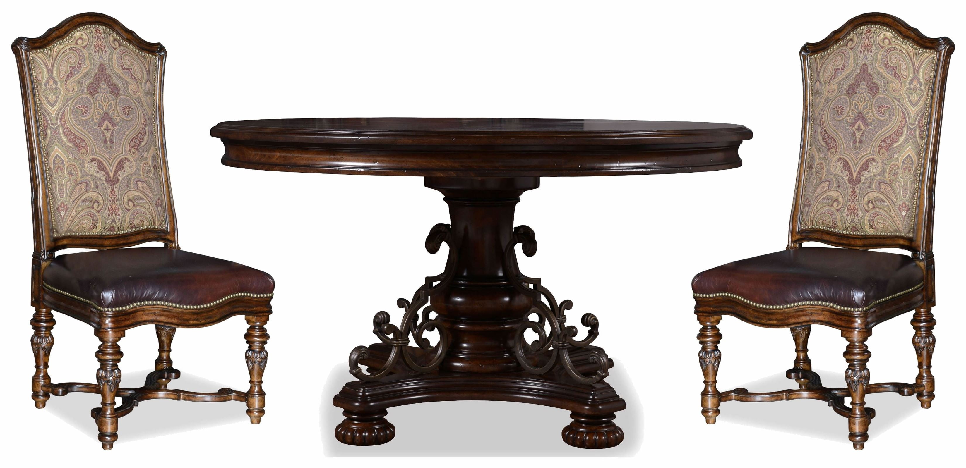 Valencia Dark Oak Round Dining Room Set 1stopbedrooms Valencia Dark Oak Round Dining Room Set