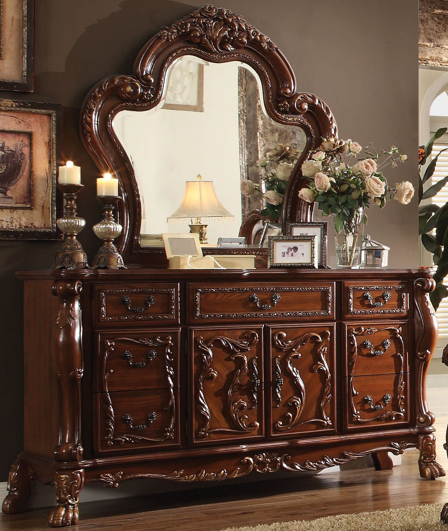 Dresden Cherry Oak Panel Bedroom Set 1stopbedrooms