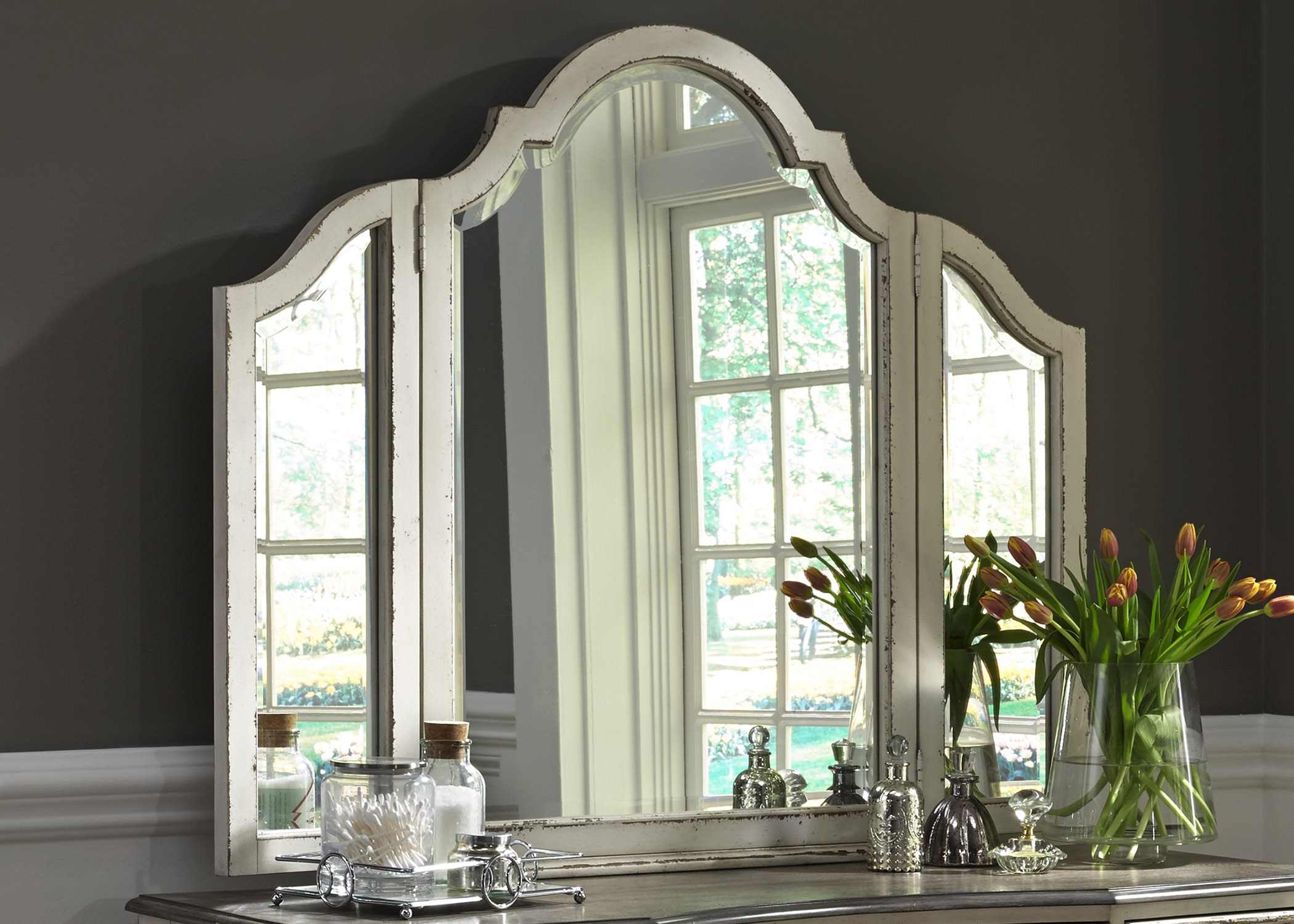 Magnolia Manor Antique Vanity Mirror 1stopbedrooms