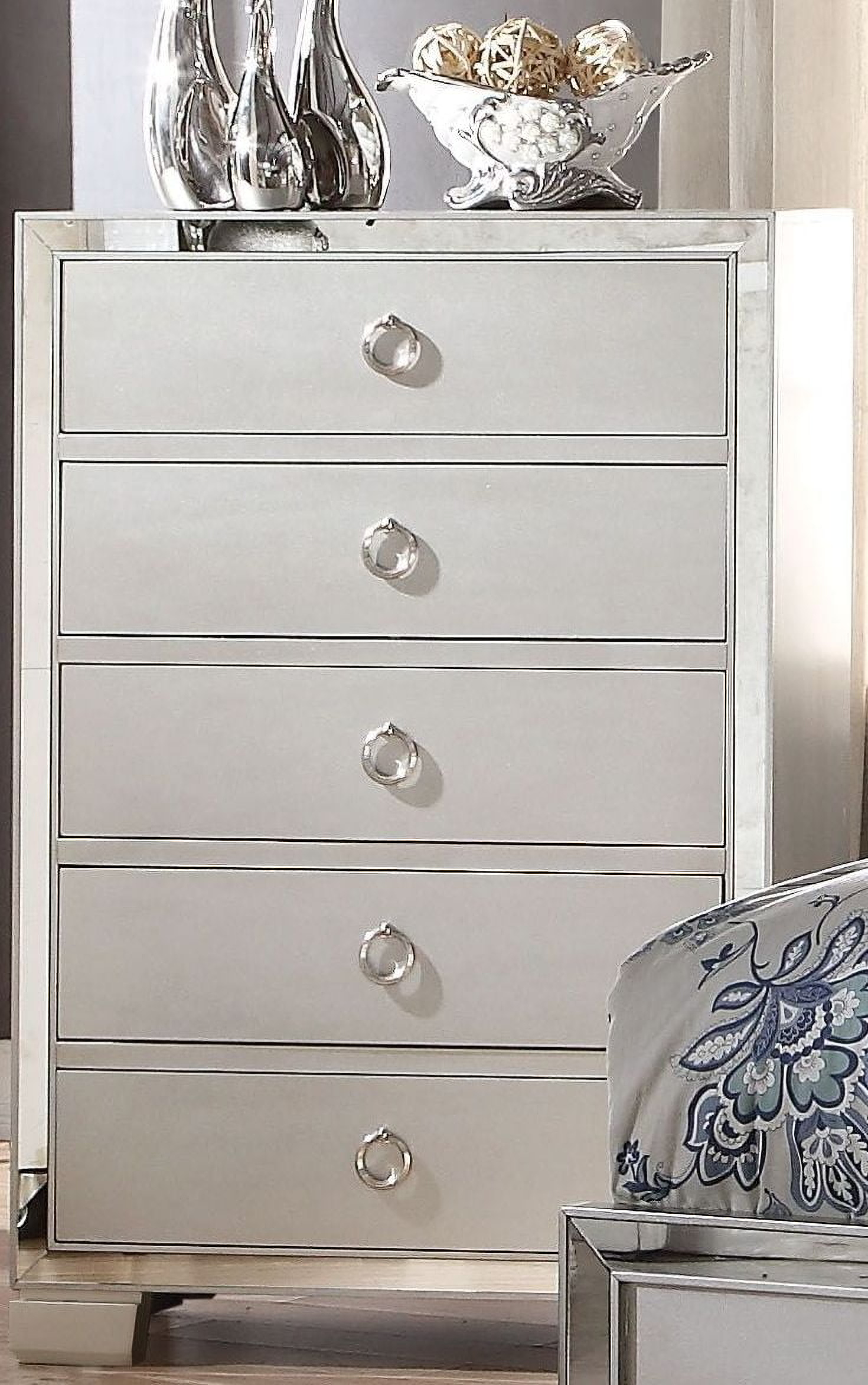 Voeville II Matte Gold Platinum Upholstered Bedroom Set ...