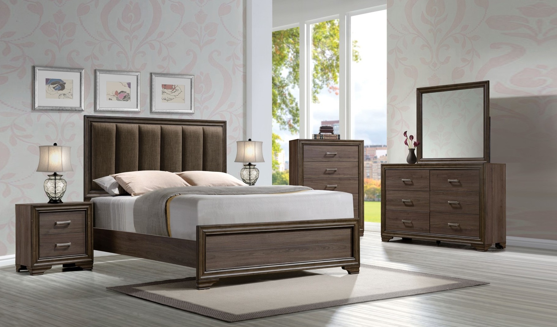 Acme Cyrille 2 Drawer Nightstand In Walnut 25853 1stopbedrooms