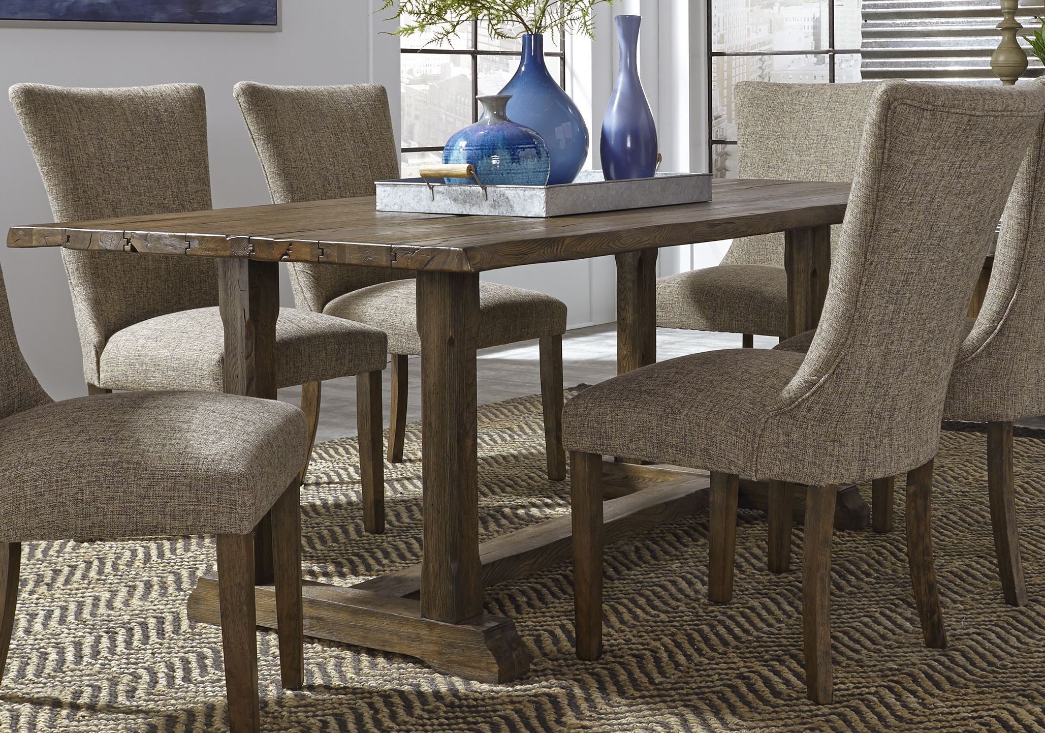 Havenbrook Rustic Russet Trestle Dining Room Set - 1StopBedrooms.