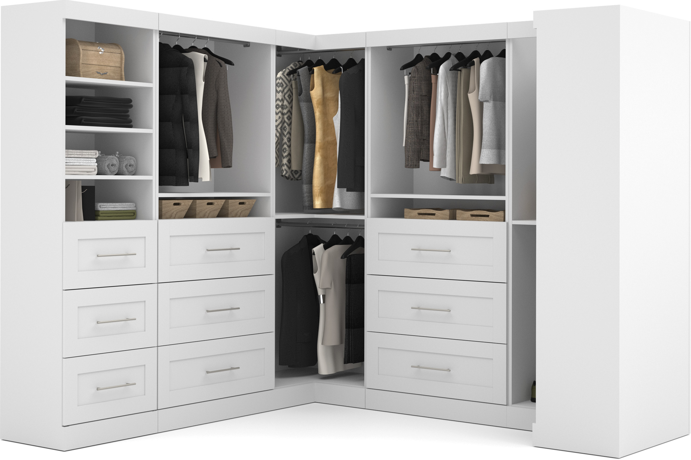 Pure White 100 Optimum L Shaped Wardrobe 1stopbedrooms