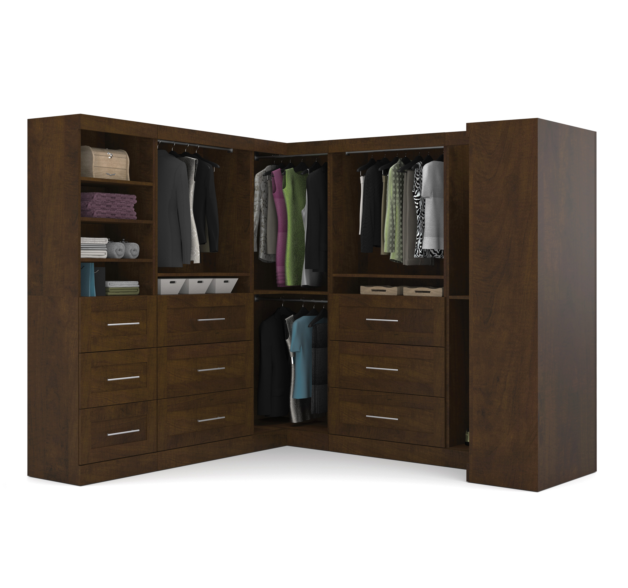 Pur Chocolate 100 Optimum L Shaped Wardrobe 1stopbedrooms