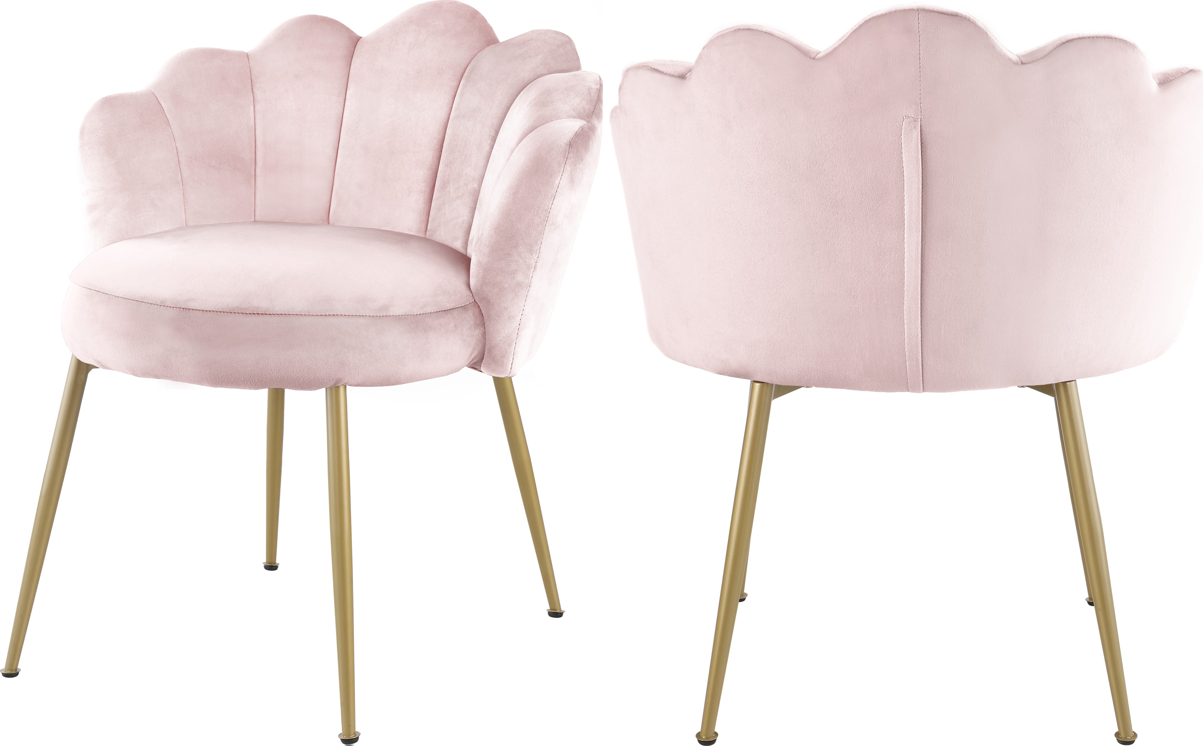 Claire Pink Velvet Dining Chair (Set of 2) 748Pink-C - 1StopBedrooms.
