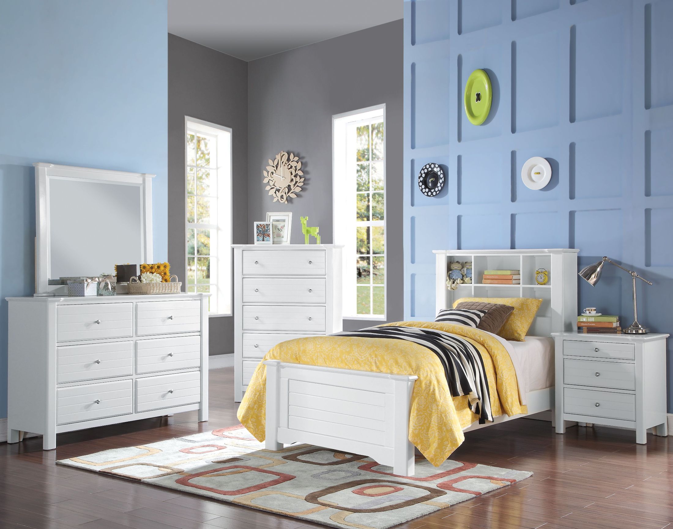 Mallowsea White Twin Bookcase Bed - 1StopBedrooms.