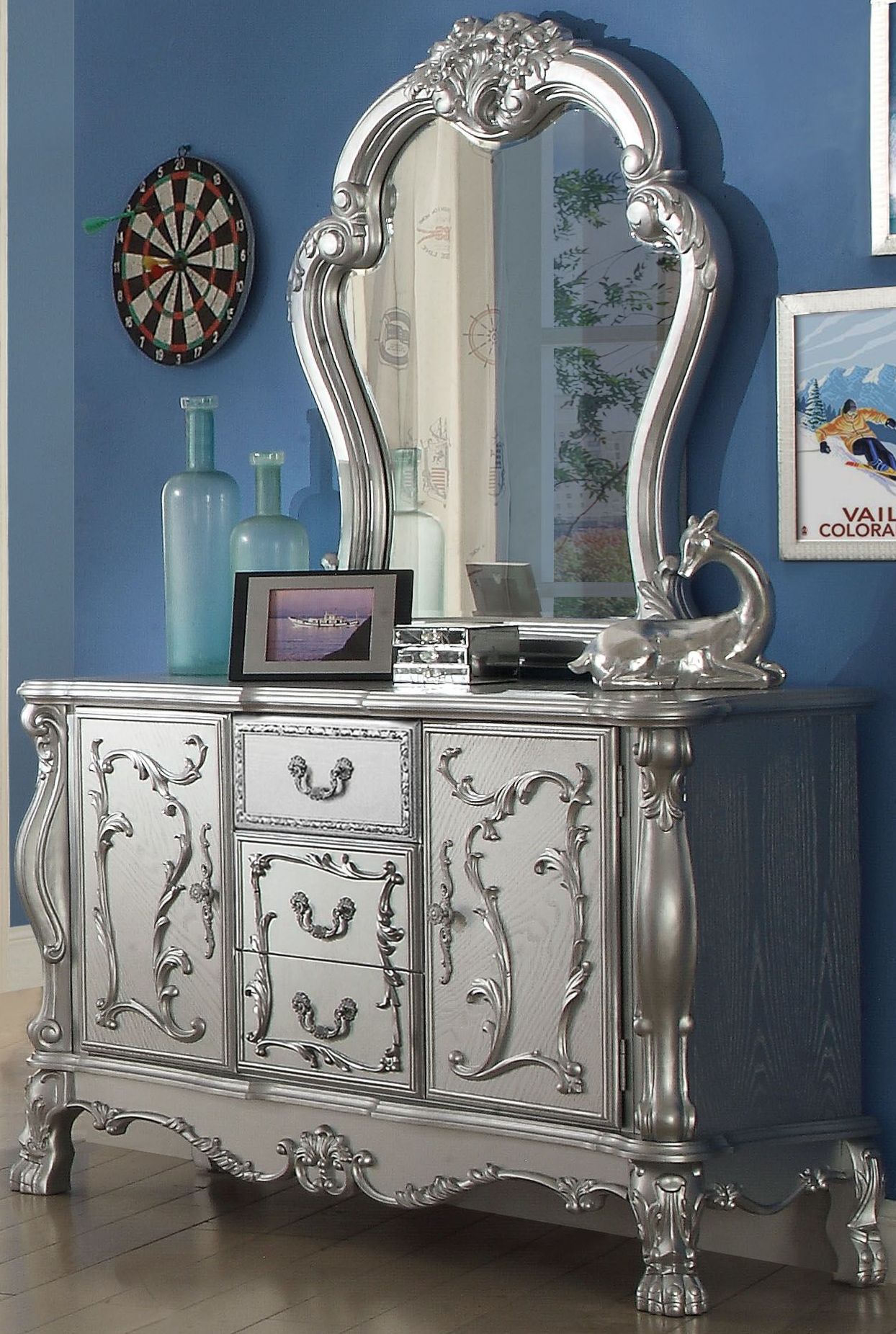Dresden Silver Panel Bedroom Set - 1StopBedrooms.