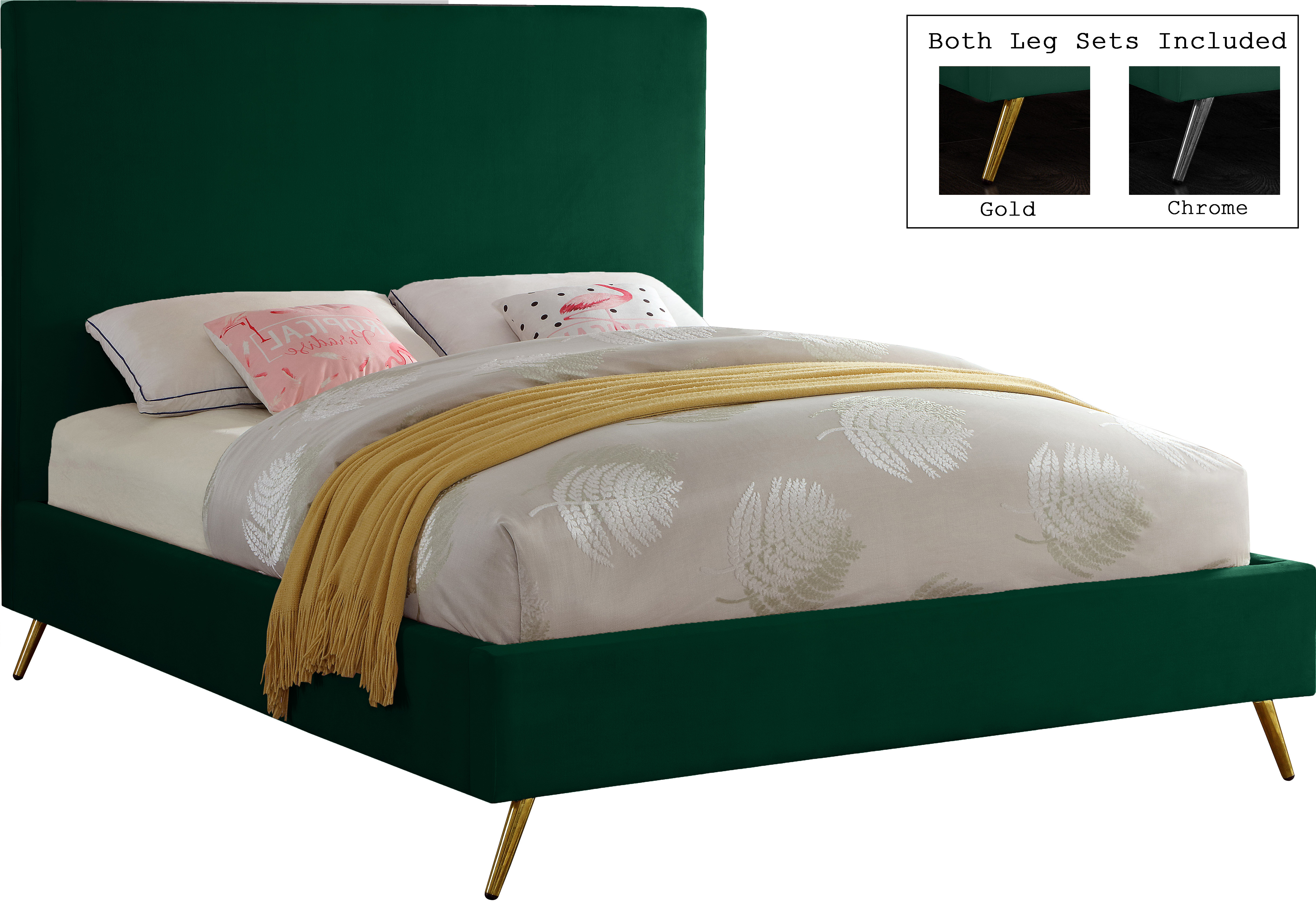 Jasmine Green Velvet Full Bed Jasminegreen F 1stopbedrooms