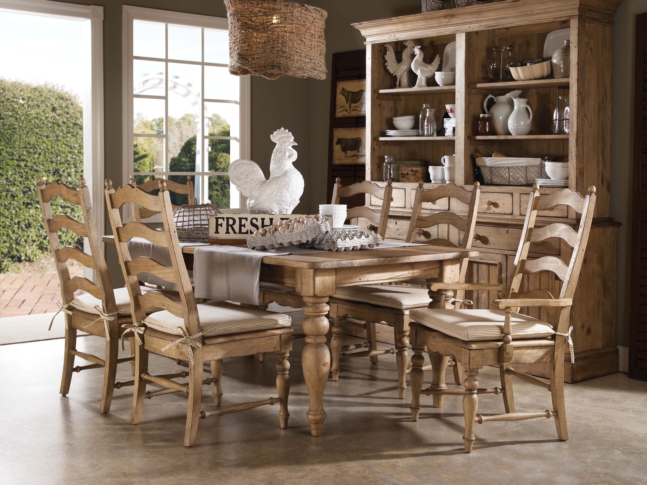 Homecoming Vintage Pine Farmhouse Leg Dining Room Set 1stopbedrooms
