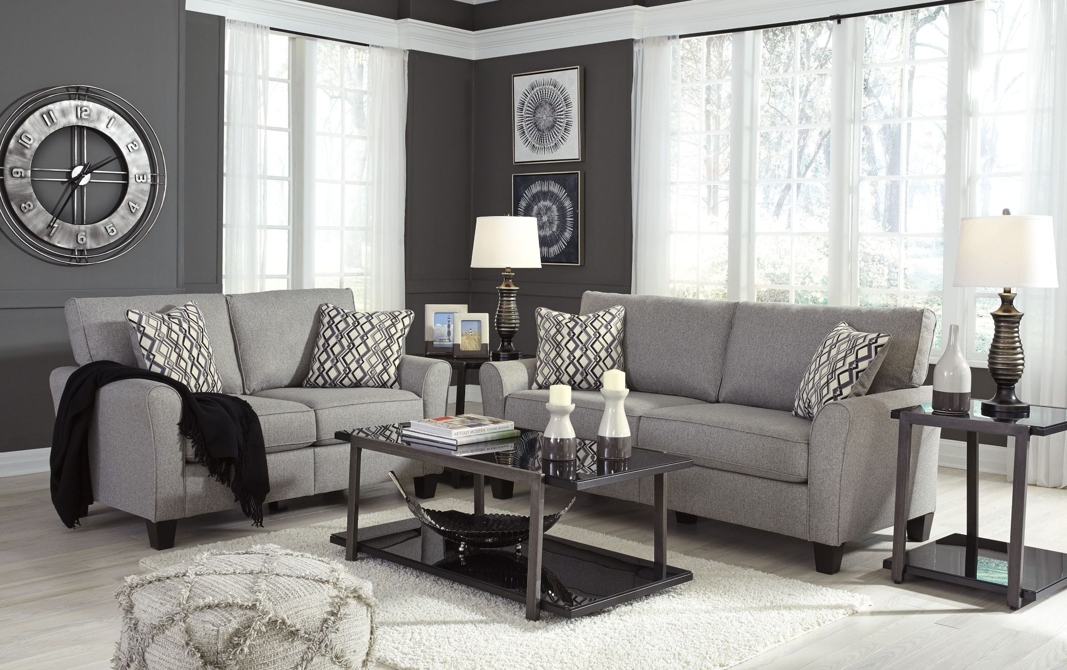 Signature Design By Ashley Strehela Silver Living Room Set Strehela Silver Living Room Set Media Gallery 1