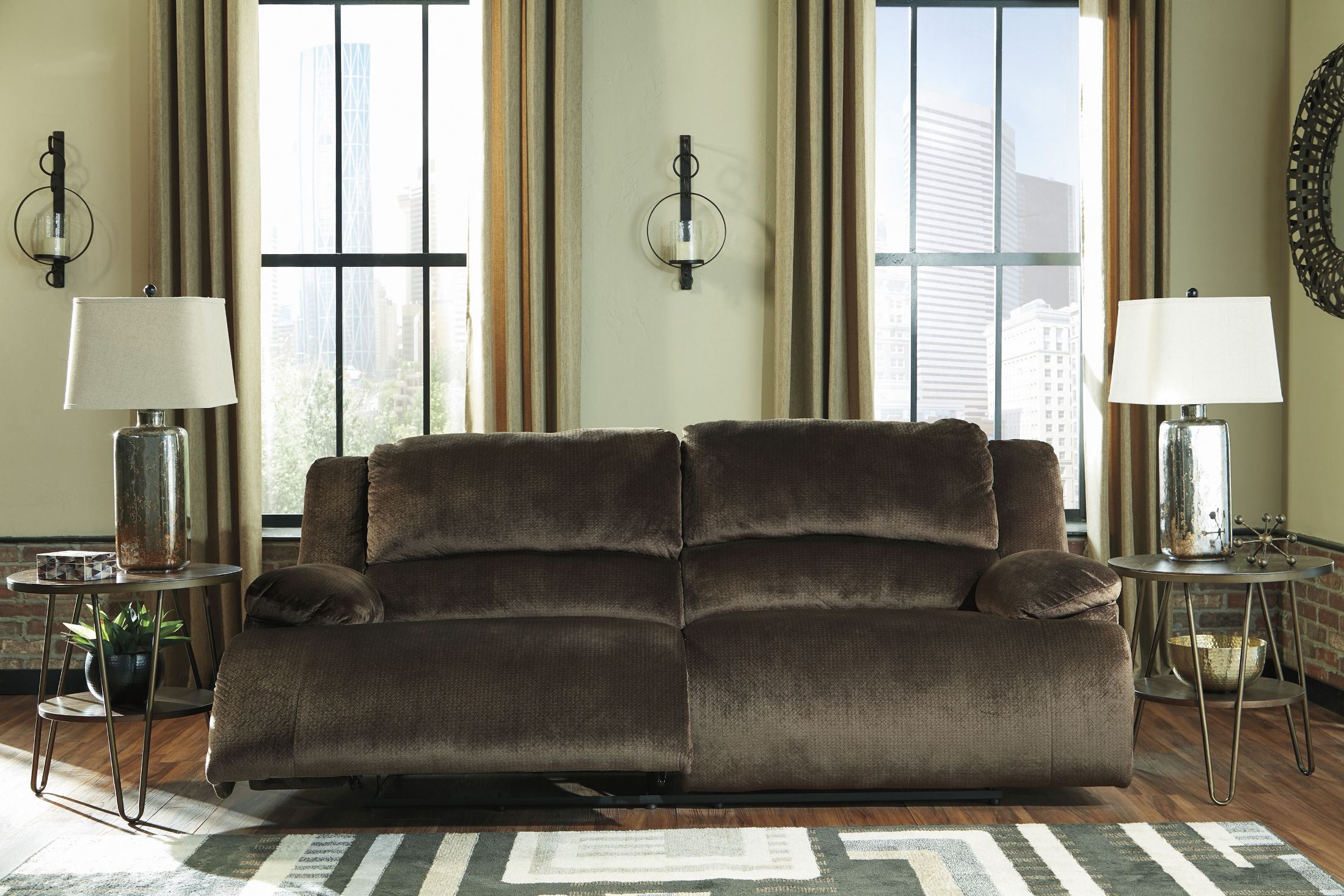 Clonmel Chocolate 2 Seat Reclining Sofa 1stopbedrooms