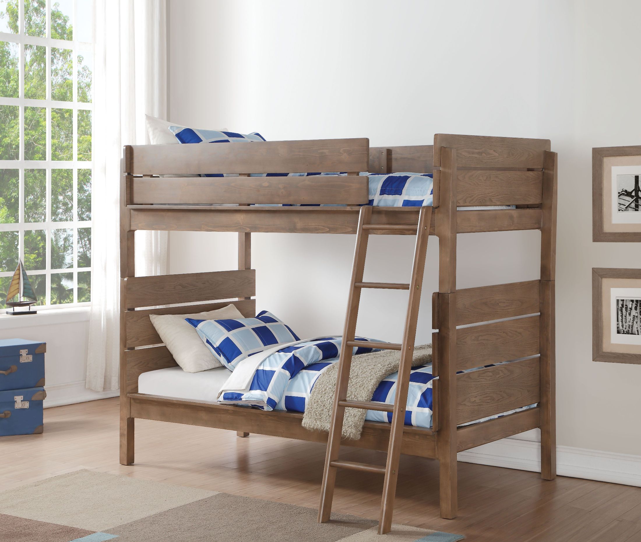 Ranta Antique Oak Twin Over Twin Bunk Bed 1StopBedrooms.