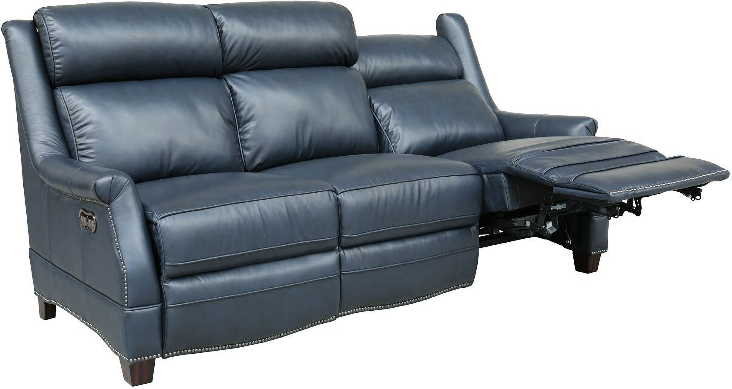 Warrendale Reclining Sofa W Headrest Blue Warrendale Reclining Sofa W