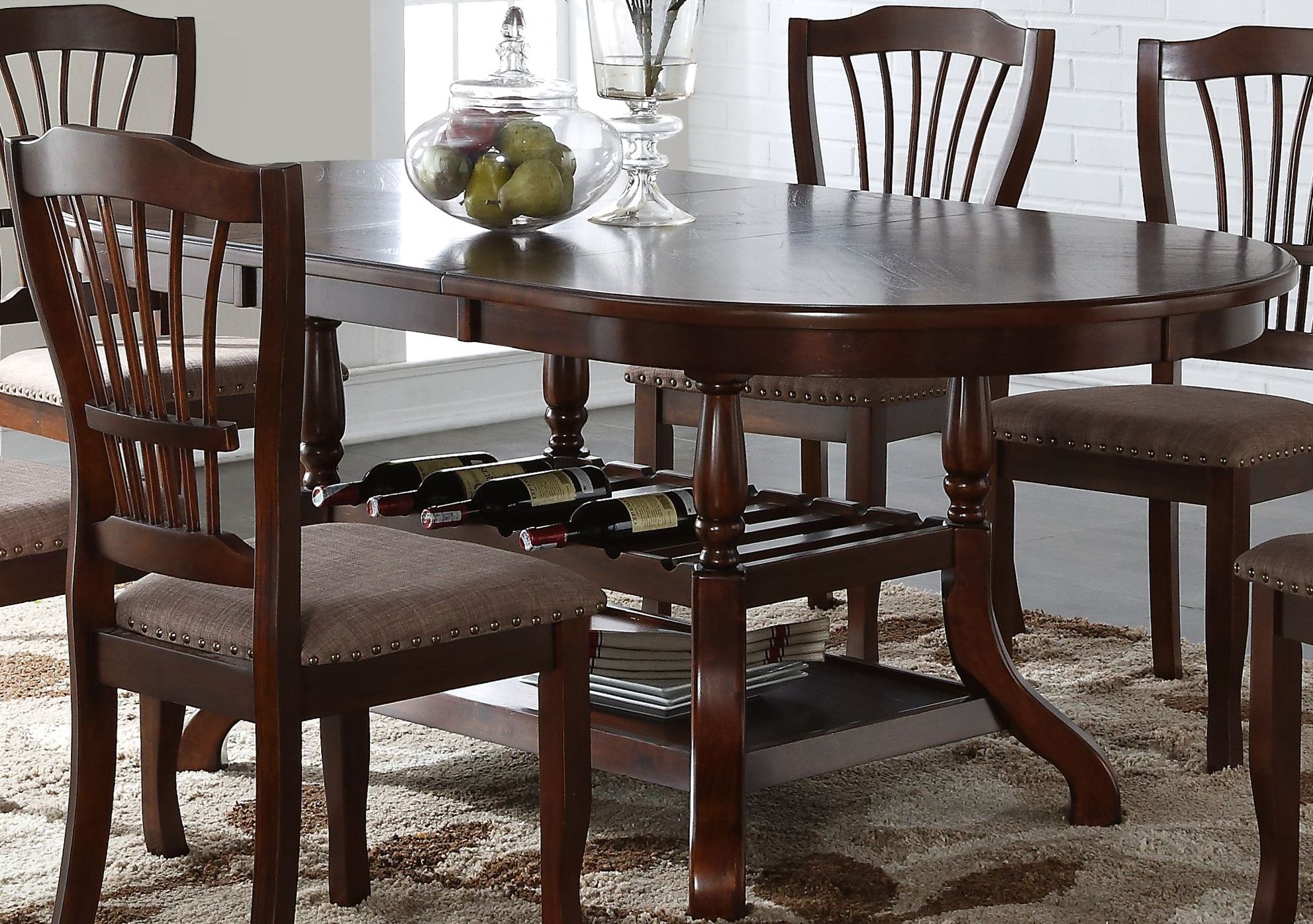 Bixby Espresso Oval Extendable Dining Room Set 1stopbedrooms