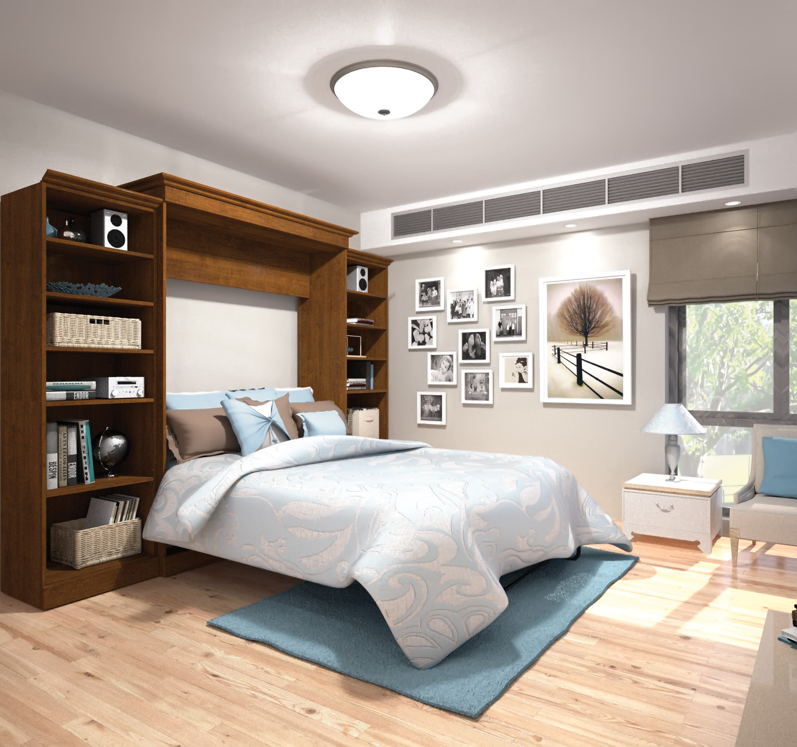 Wallpaper Versatile Tuscany Brown 115 Two Sided Storage Queen Wall Bed Free HD