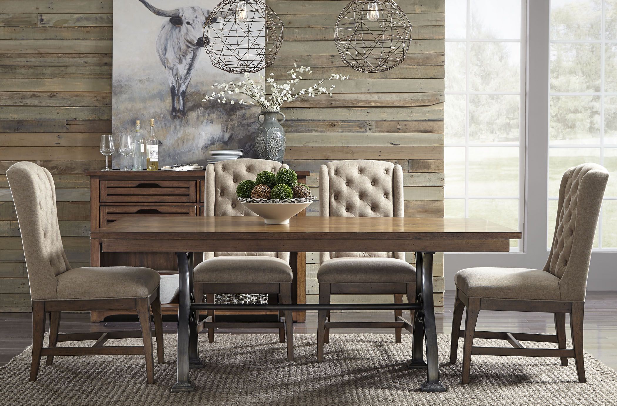 Caldwell Dining Brown Trestle Dining Room Set