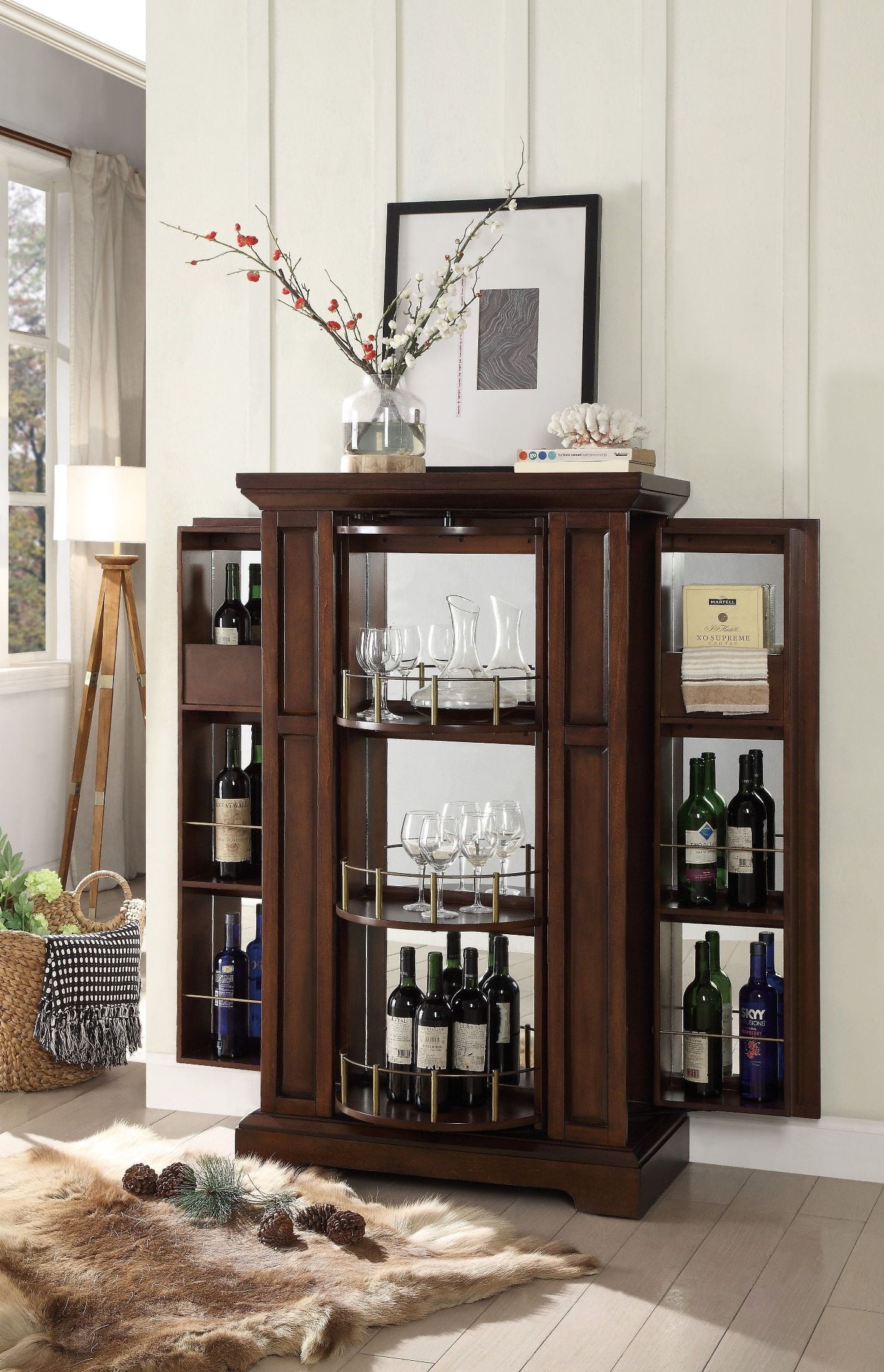 Snifter Cherry Wine Cabinet With Lock 1stopbedrooms