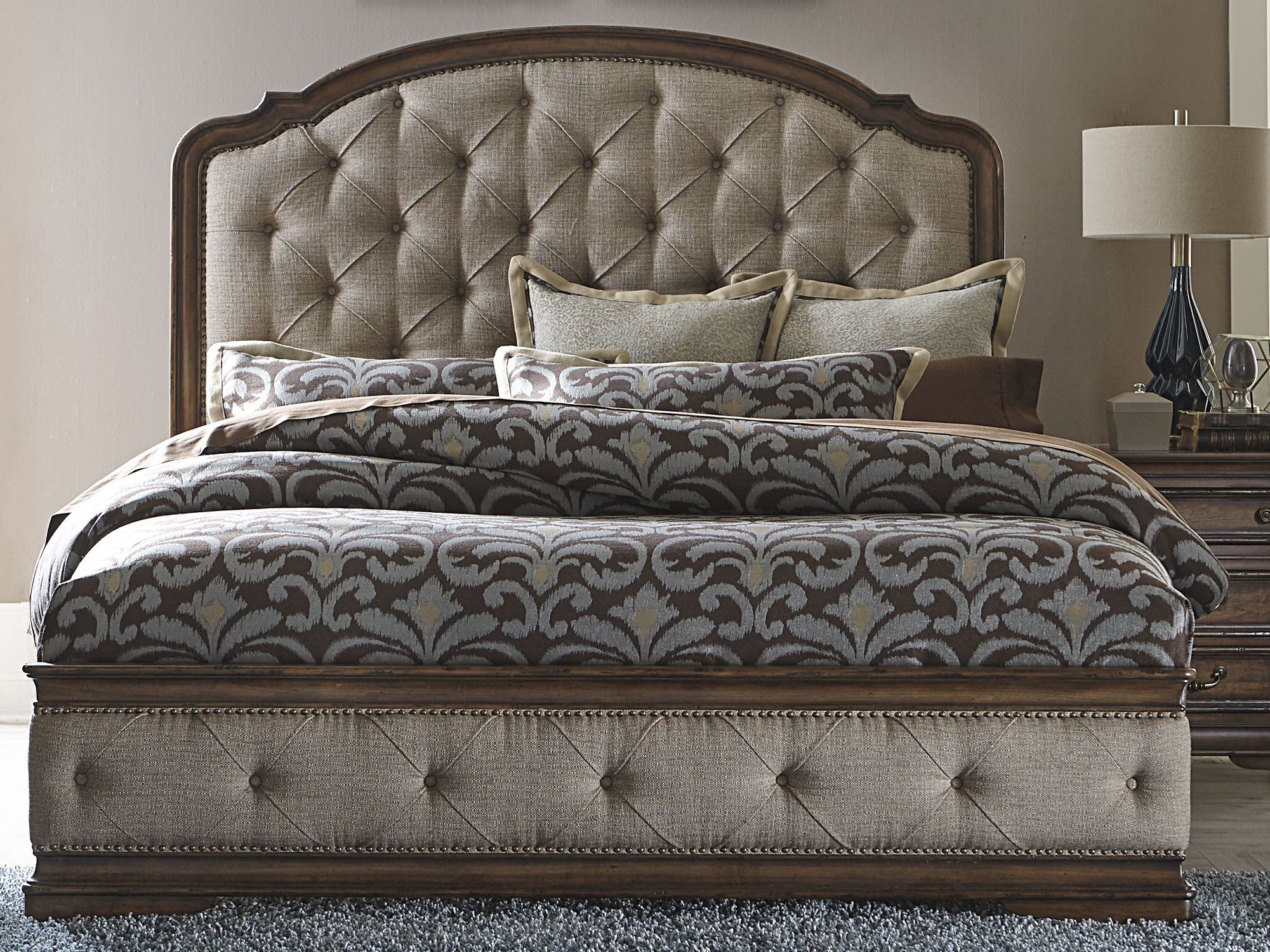 Liberty Amelia Antique Toffee King Upholstered Mansion Bed Amelia Antique Toffee King Upholstered Mansion Bed A Gallery