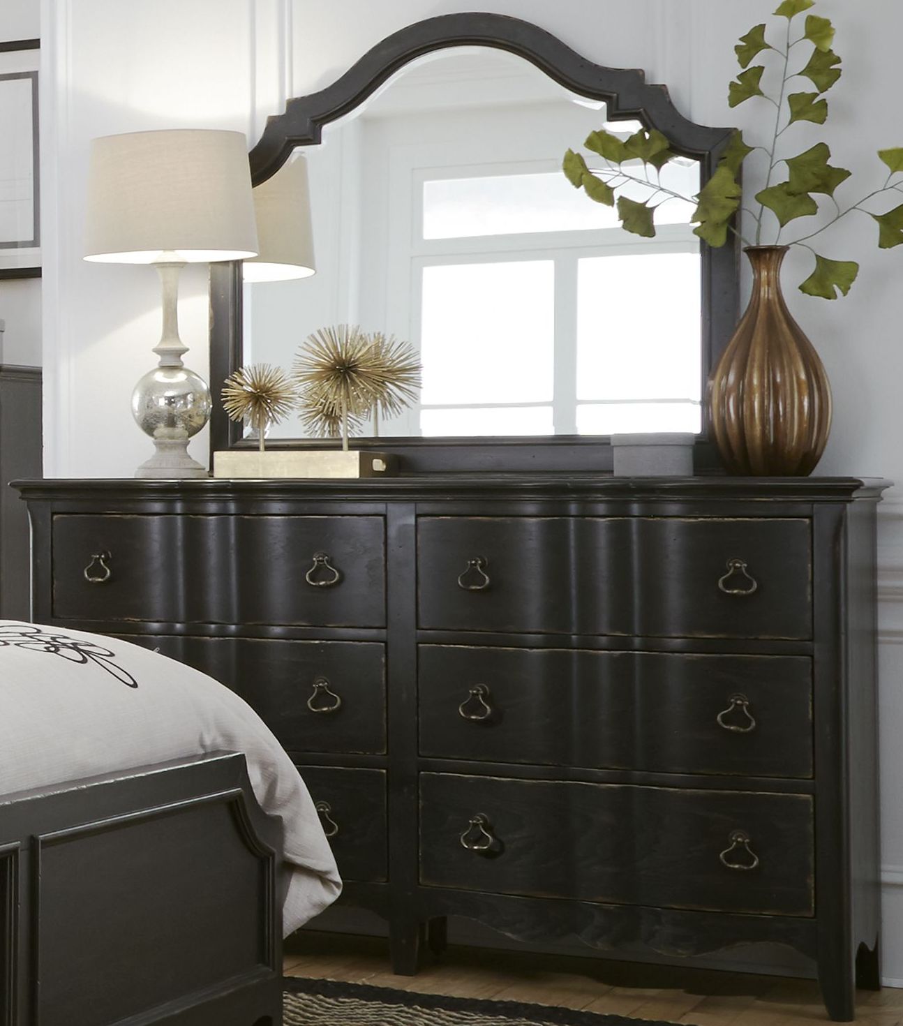 Chesapeake Antique Black Upholstered Panel Bedroom Set ... Upholstered beds and storage beds: