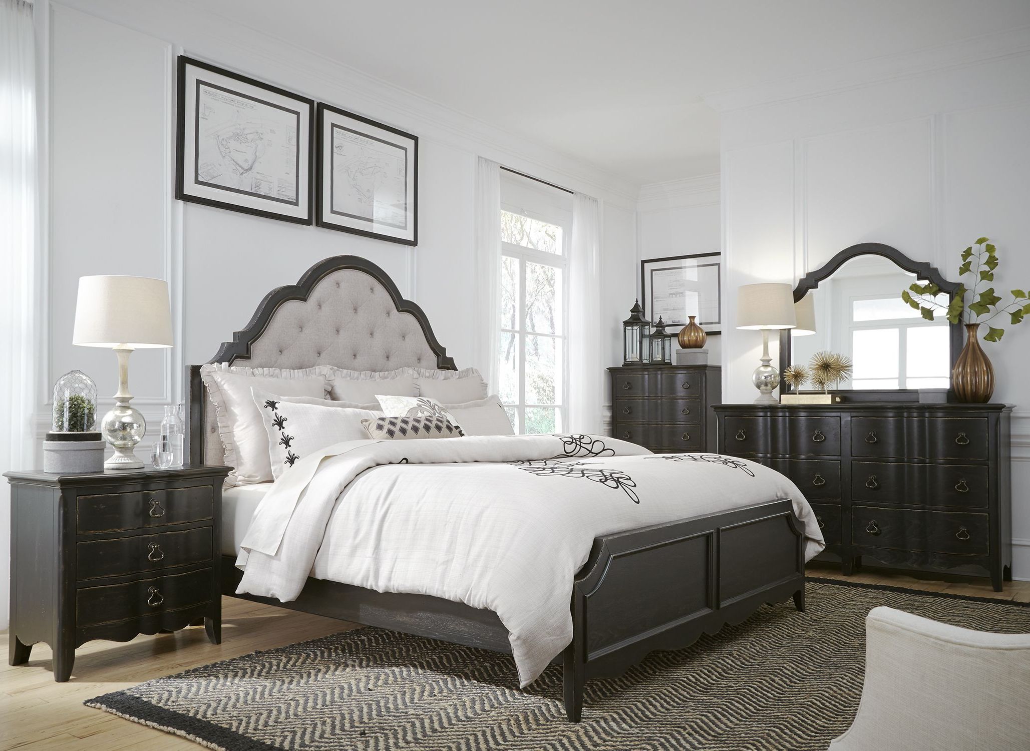 Chesapeake Antique Black 3 Drawer Nightstand 1stopbedrooms