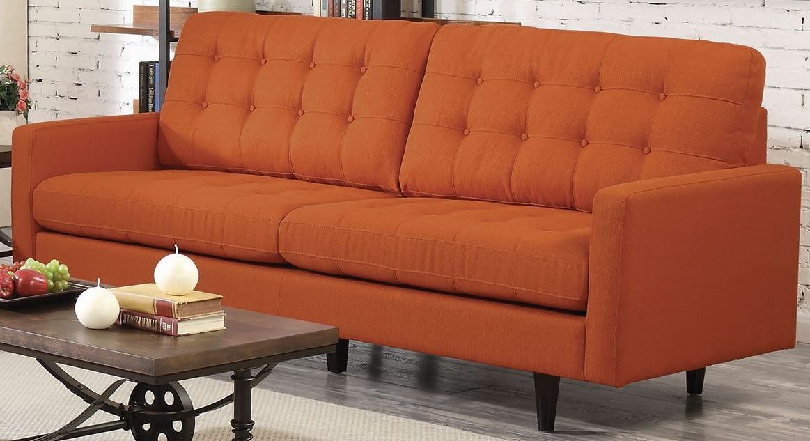 Kesson Orange Sofa 1stopbedrooms