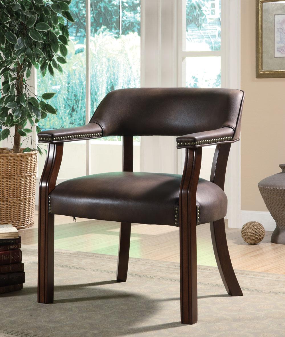 brown vinyl office guest chair 513brn