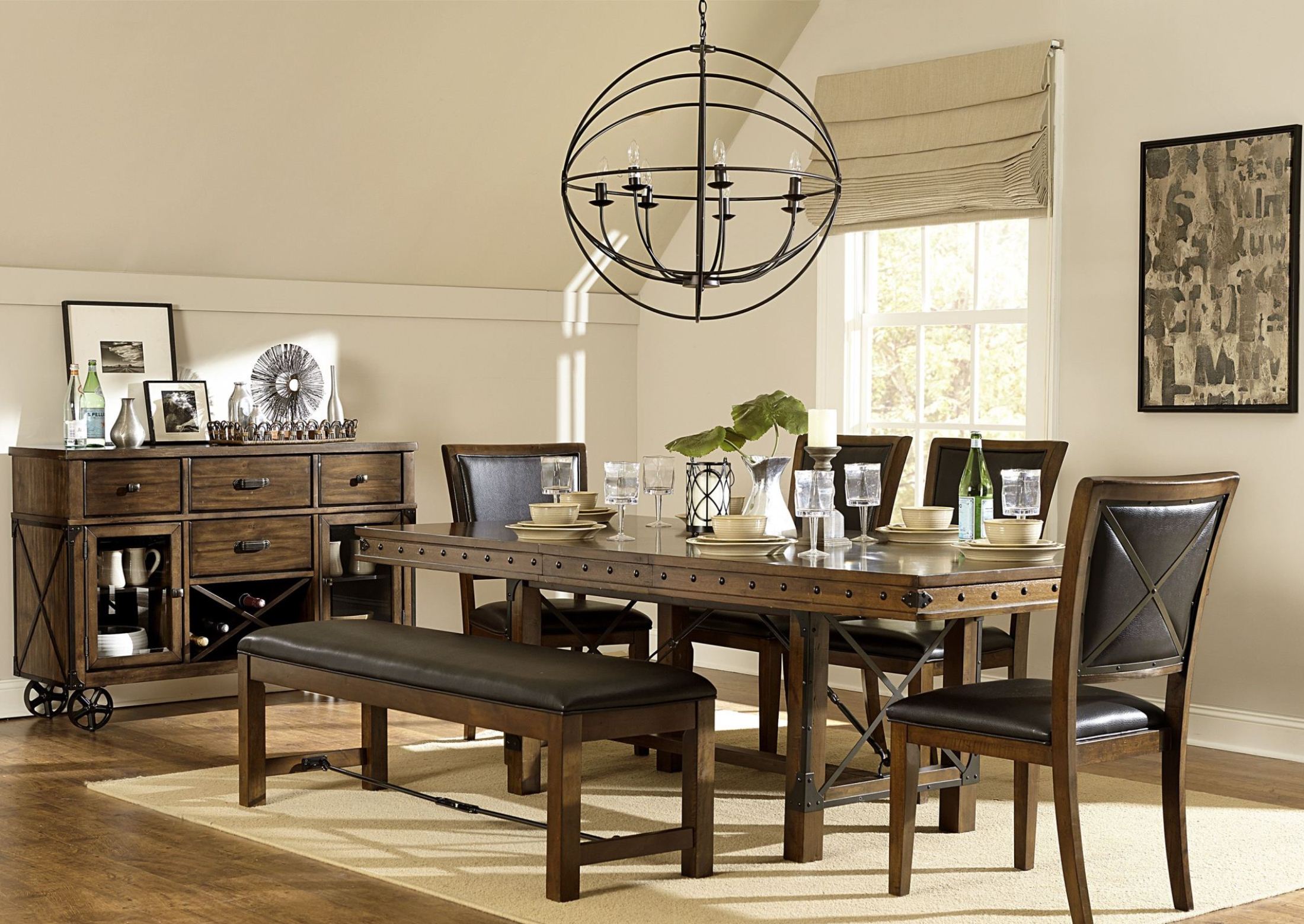 Urbana Burnished Extendable Dining Room Set 1stopbedrooms