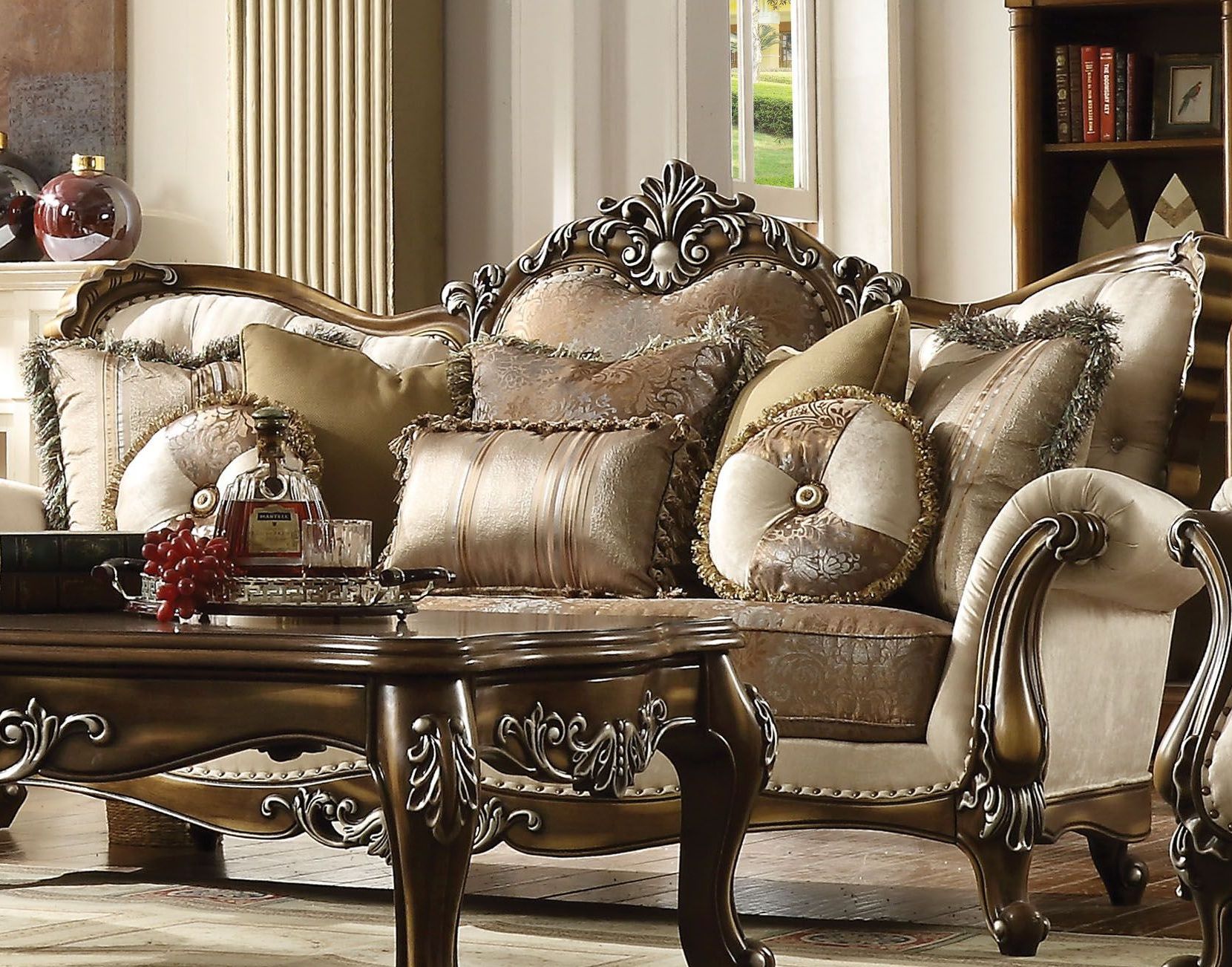 Latisha Tan Pattern Living Room Set - 1StopBedrooms.
