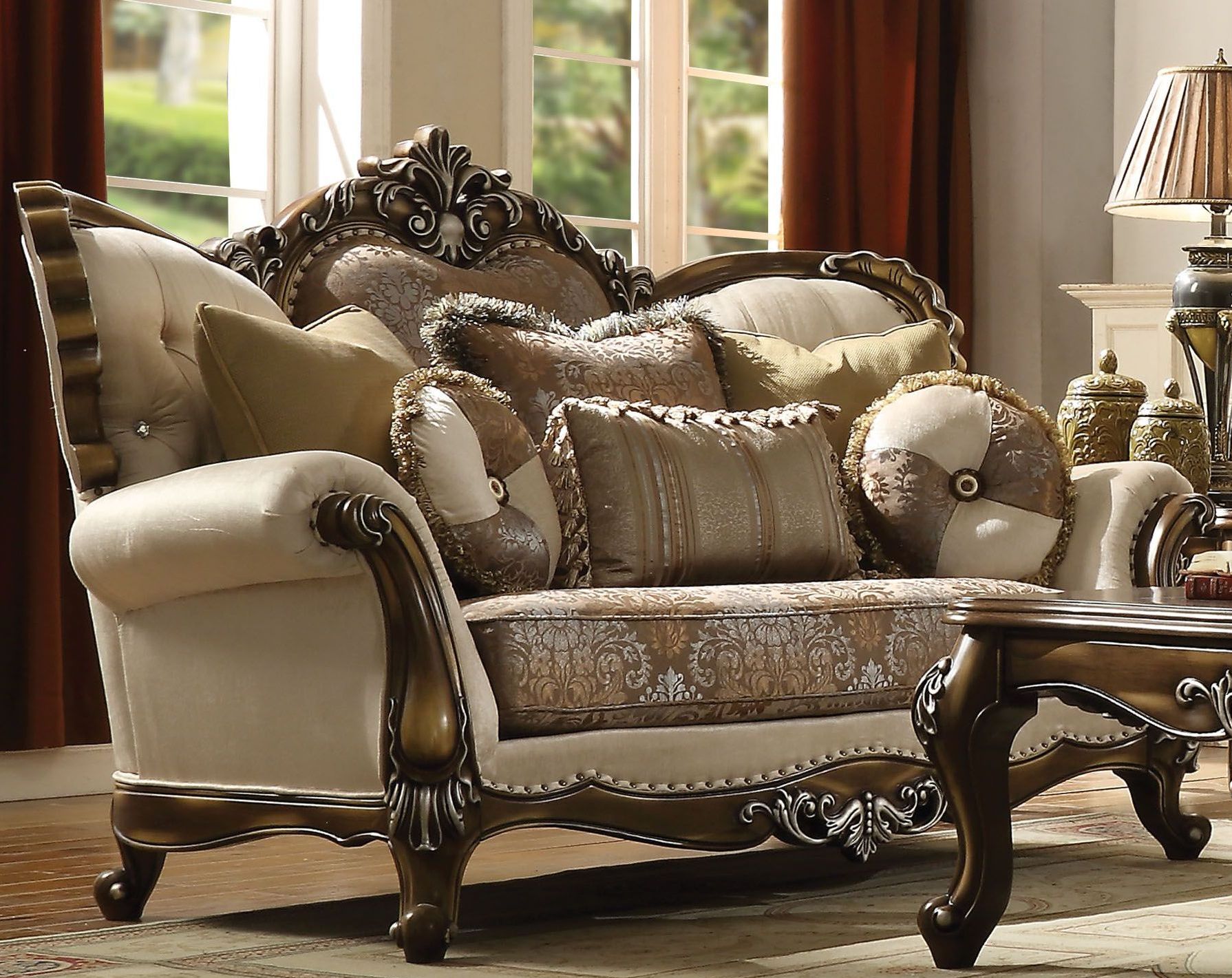 Latisha Tan Pattern Living Room Set 1stopbedrooms