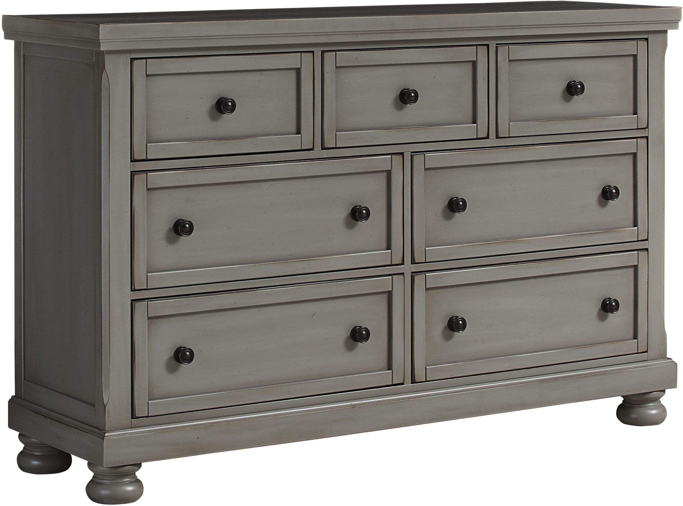 Reflections Antique Pewter 7 Drawer Triple Dresser 1stopbedrooms