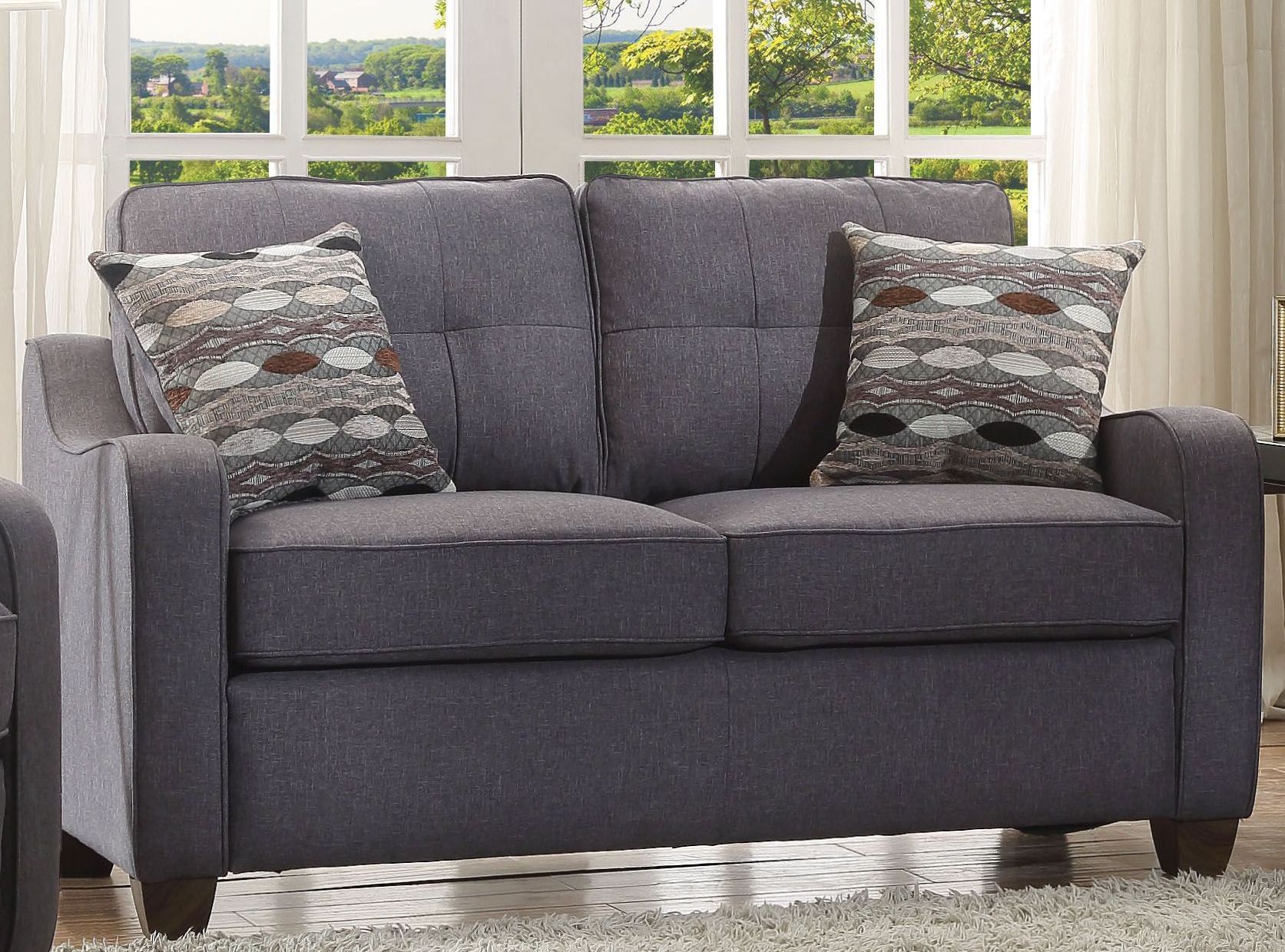 Cleavon Ii Gray Linen Loveseat 1stopbedrooms