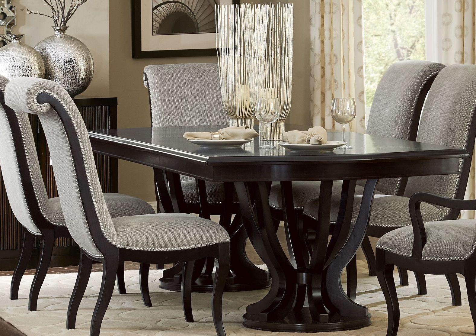 Espresso And Black Two Tone Dining Room